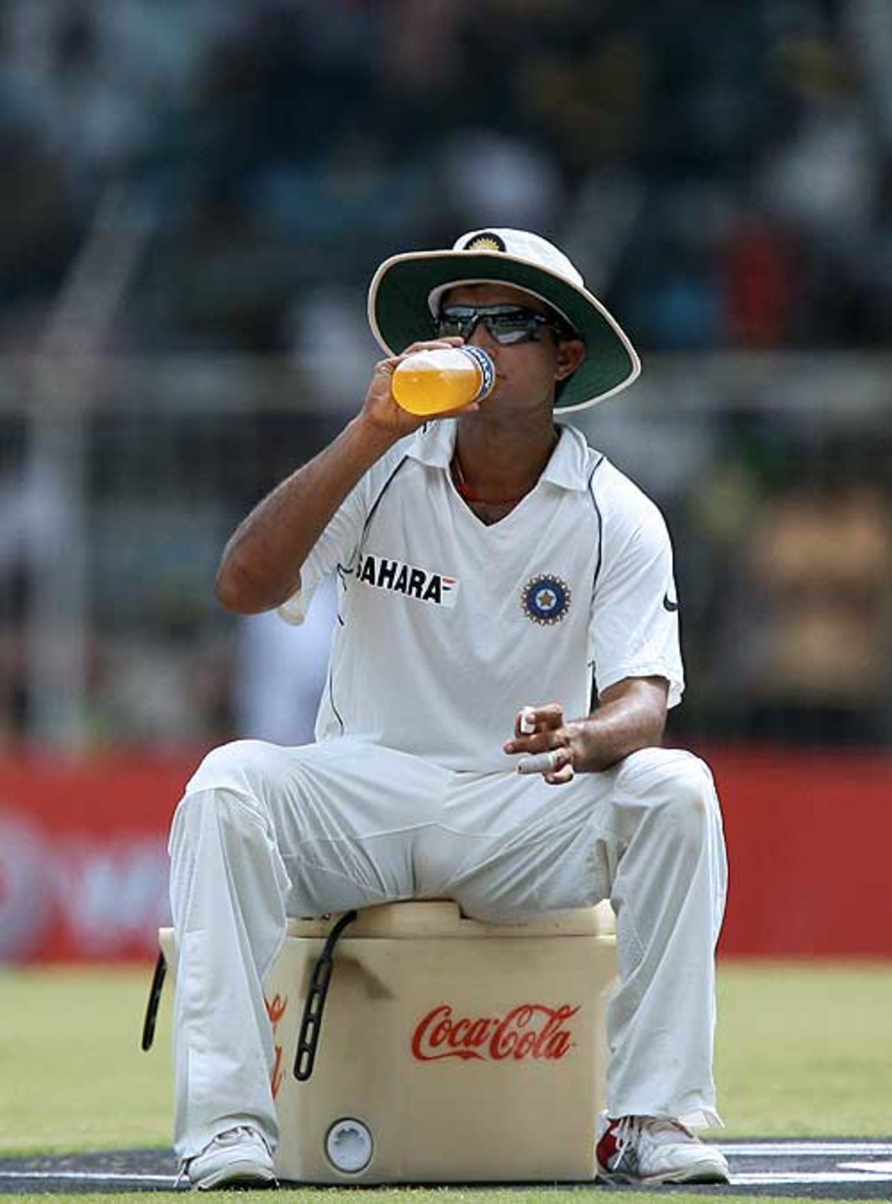Sourav Ganguly energises himself on day five, India v South Africa, 1st Test, Chennai, 5th day, March 30, 2008 