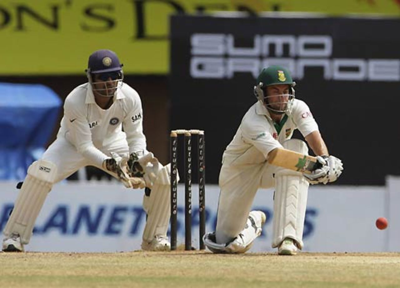 Neil McKenzie gets in position to sweep the spinners, India v South Africa, 1st Test, Chennai, 5th day, March 30, 2008 