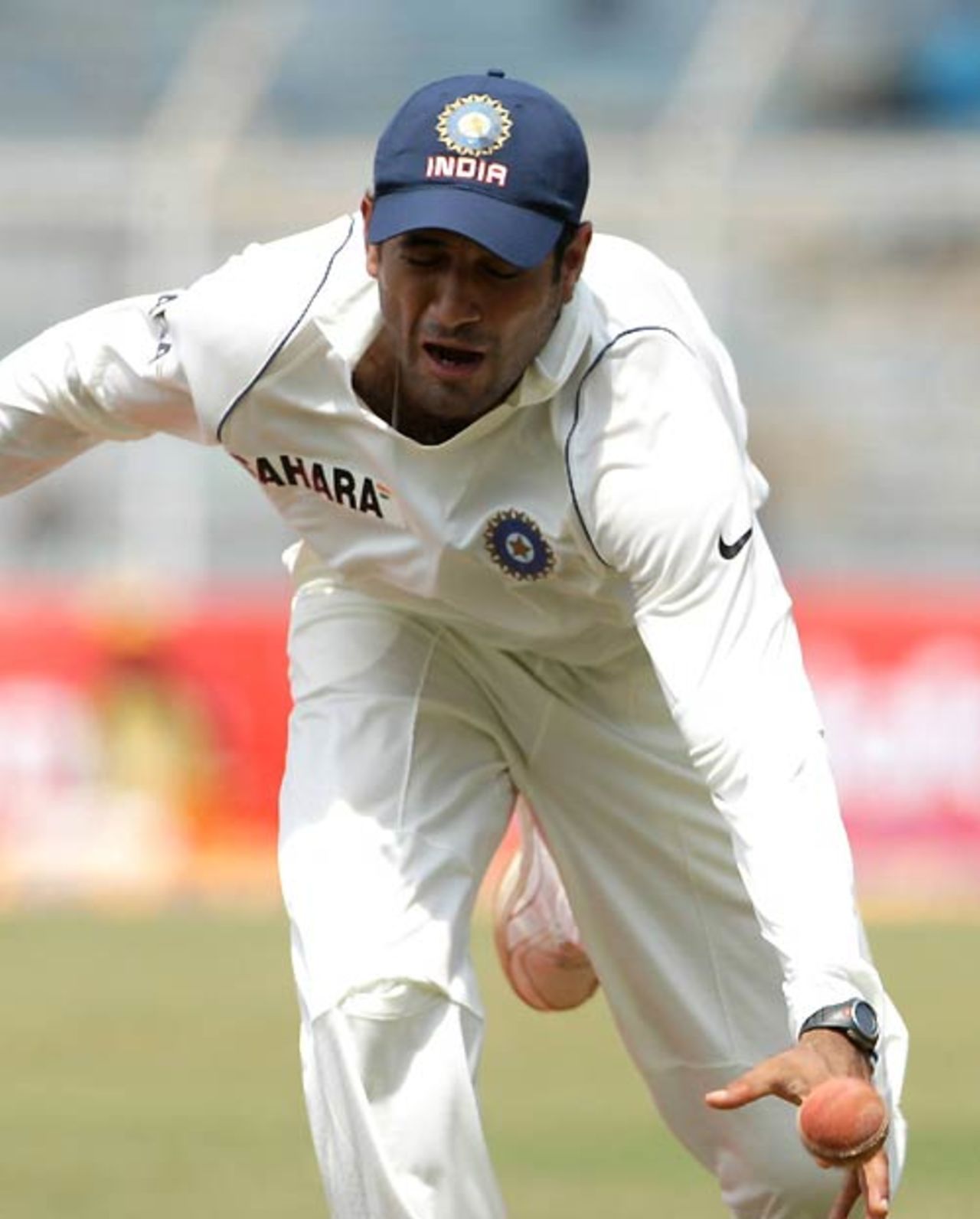 Irfan Pathan reaches out in vain to take a catch, India v South Africa, 1st Test, Chennai, 5th day, March 30, 2008 