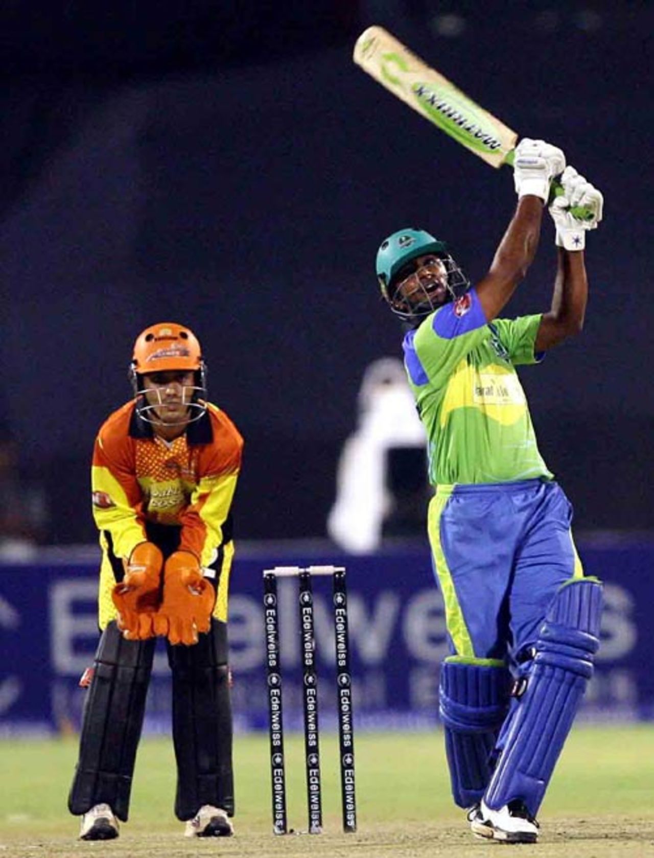 Ambati Rayudu clears the long-off boundary, Hyderabad Heroes v Mumbai Champs, Indian Cricket League, Hyderabad, March 31, 2008