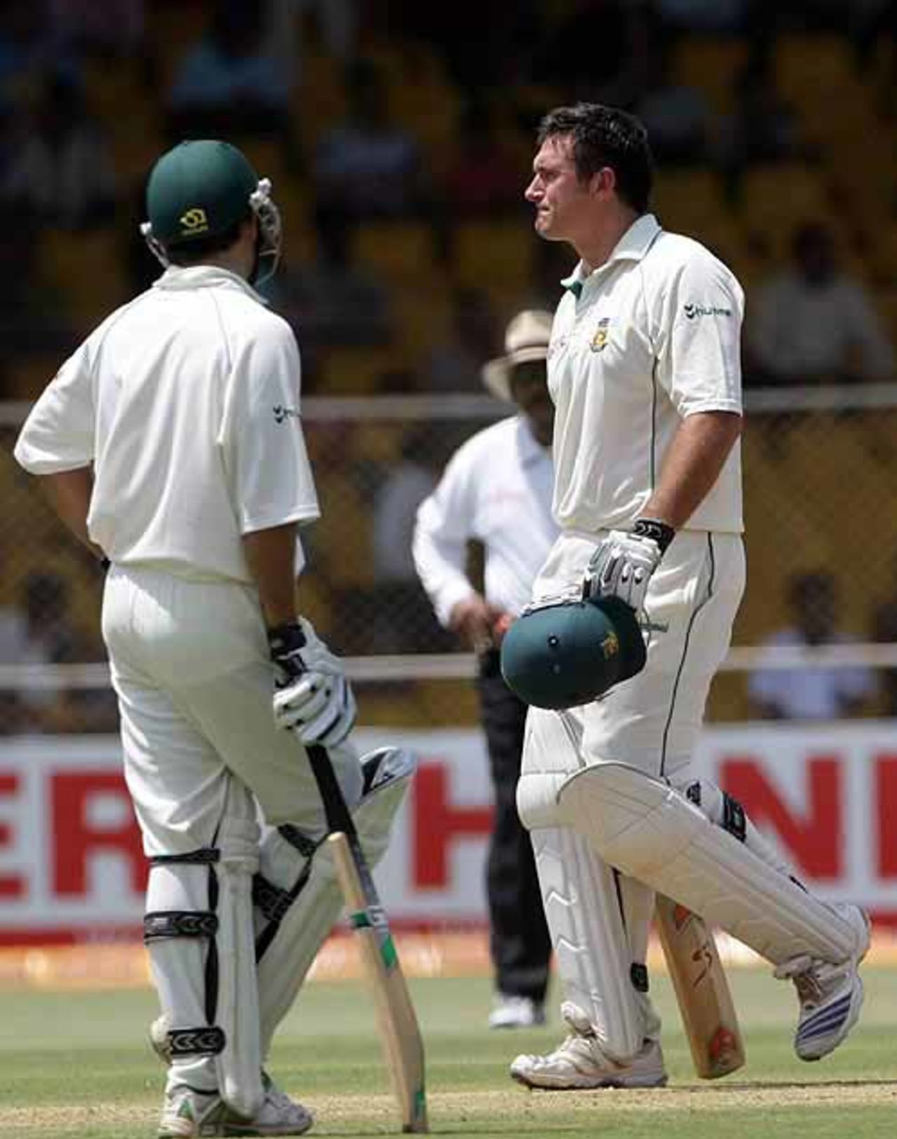 Graeme Smith walks back after being dismissed by Sreesanth, India v South Africa, 2nd Test, Ahmedabad, 1st day, April 3, 2008