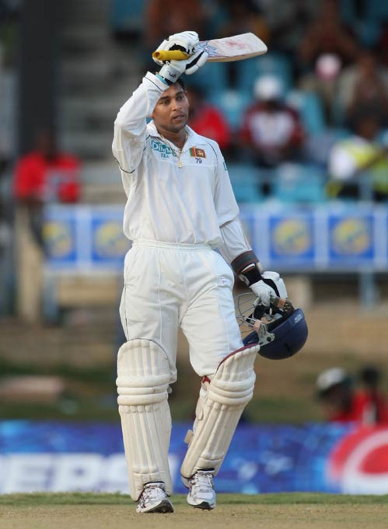 Tillakaratne Dilshan acknowledges the applause after reaching his half-century, West Indies v Sri Lanka, 2nd Test, Trinidad, 1st day, April 3, 2008