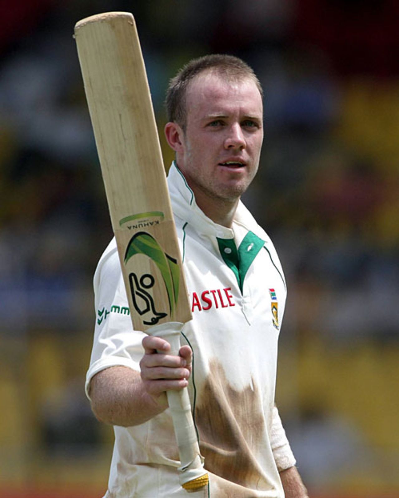 AB de Villiers reached his century in 174 balls, India v South Africa, 2nd Test, Ahmedabad, 2nd day, April 4, 2008