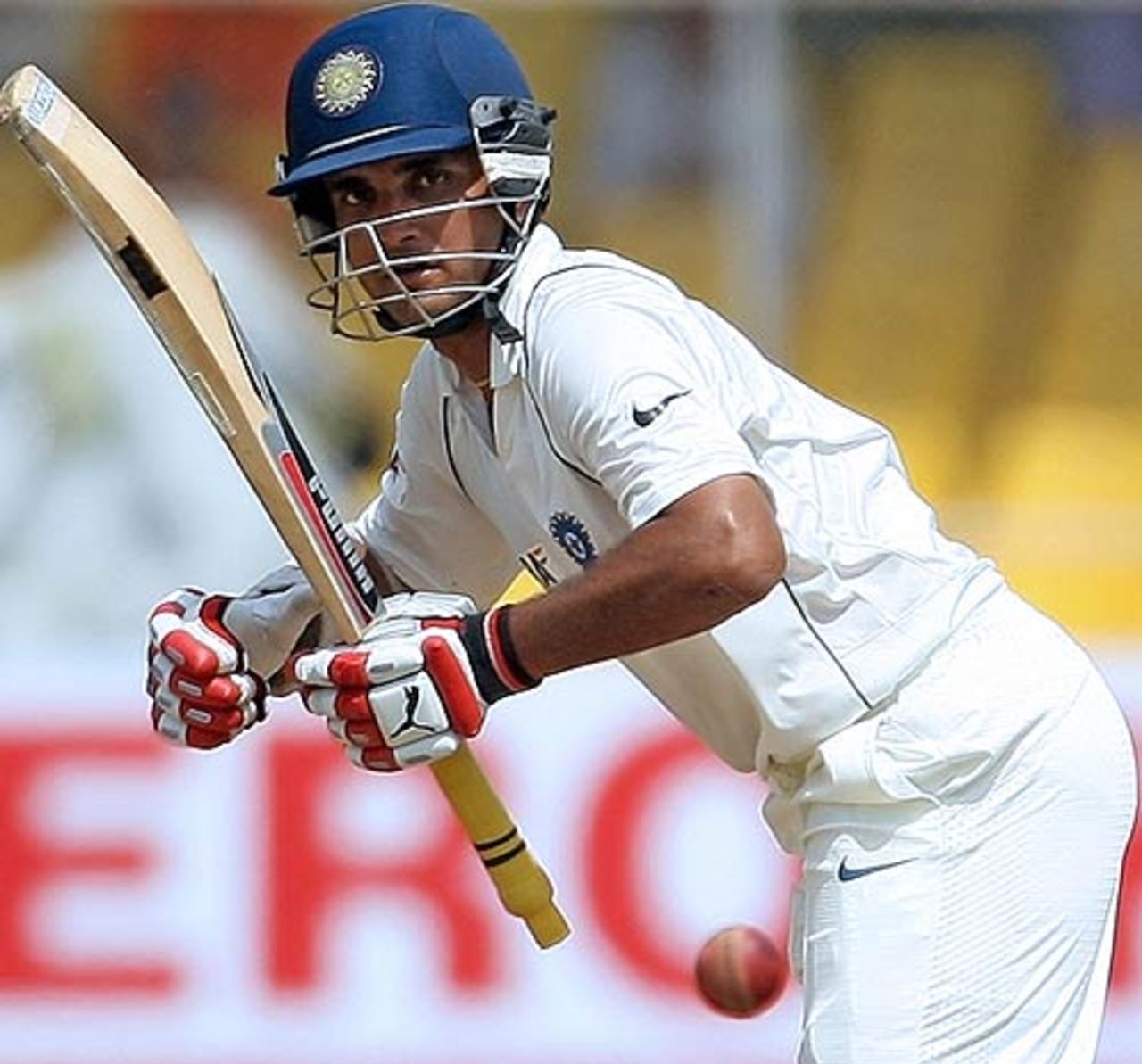 Sourav Ganguly square drives on his way to a fluent 87, India v South Africa, 2nd Test, Ahmedabad, 3rd day, April 5, 2008