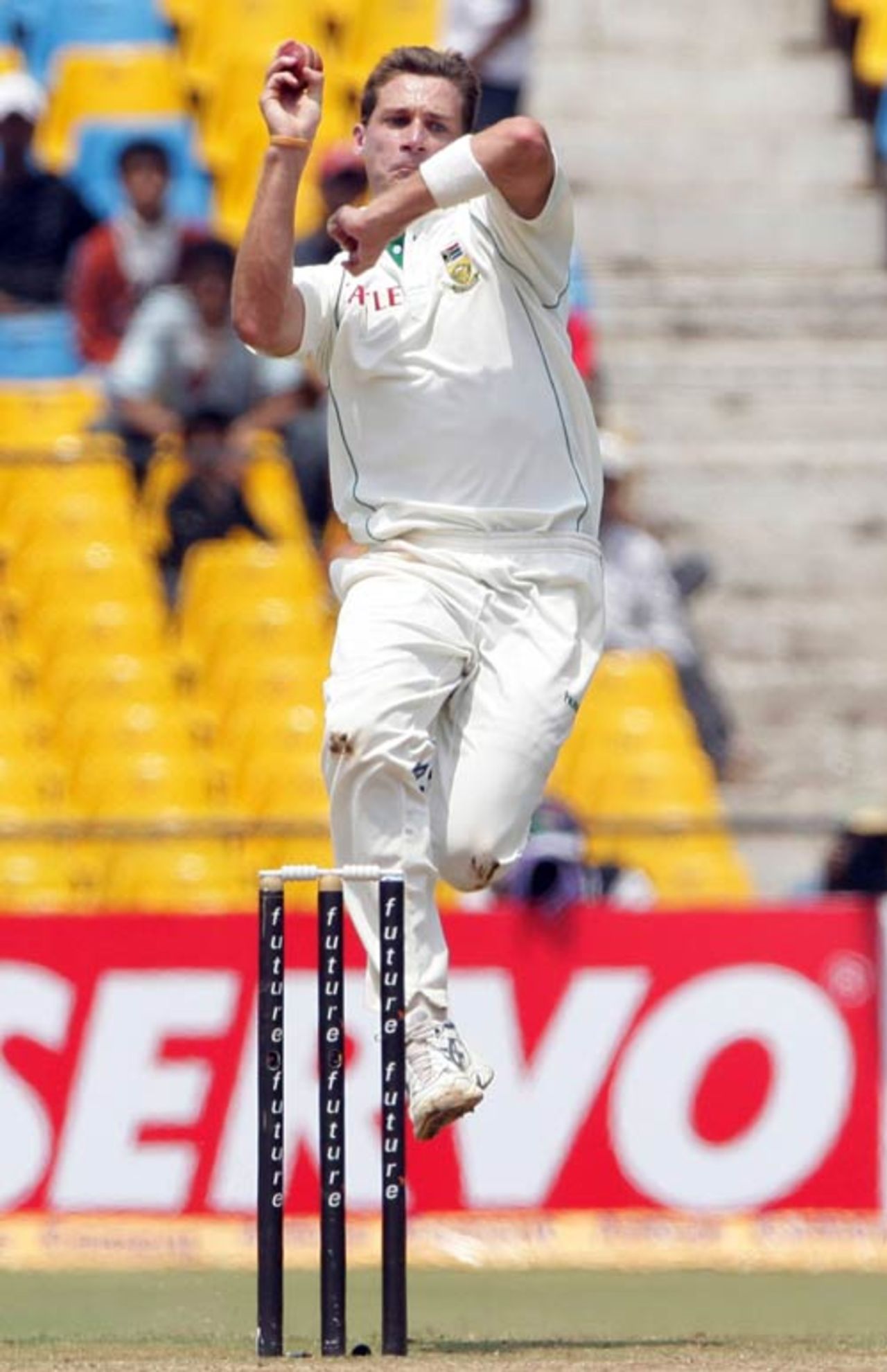 Dale Steyn turned in another hostile bowling performance, India v South Africa, 2nd Test, Ahmedabad, 3rd day, April 5, 2008