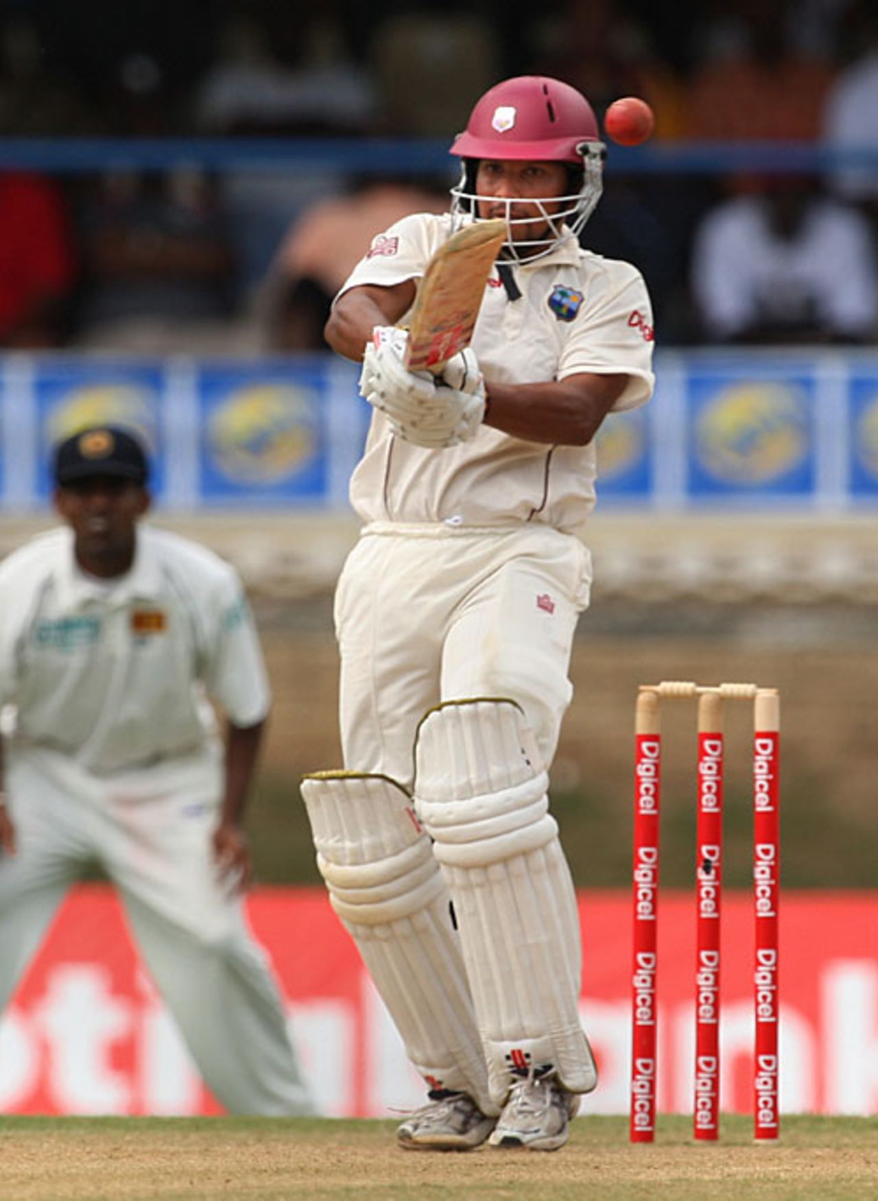 Ramnaresh Sarwan pulls during his century,  West Indies v Sri Lanka, 2nd Test, Trinidad, 4th day, April 6, 2008 