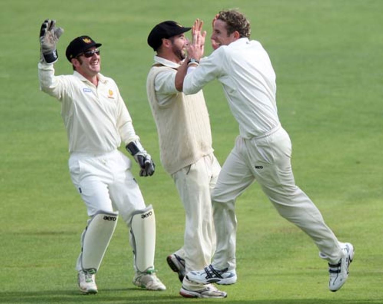 Iain O'Brien celebrates one of his wickets, Wellington v Canterbury, State Championship final, Wellington, April 7, 2008