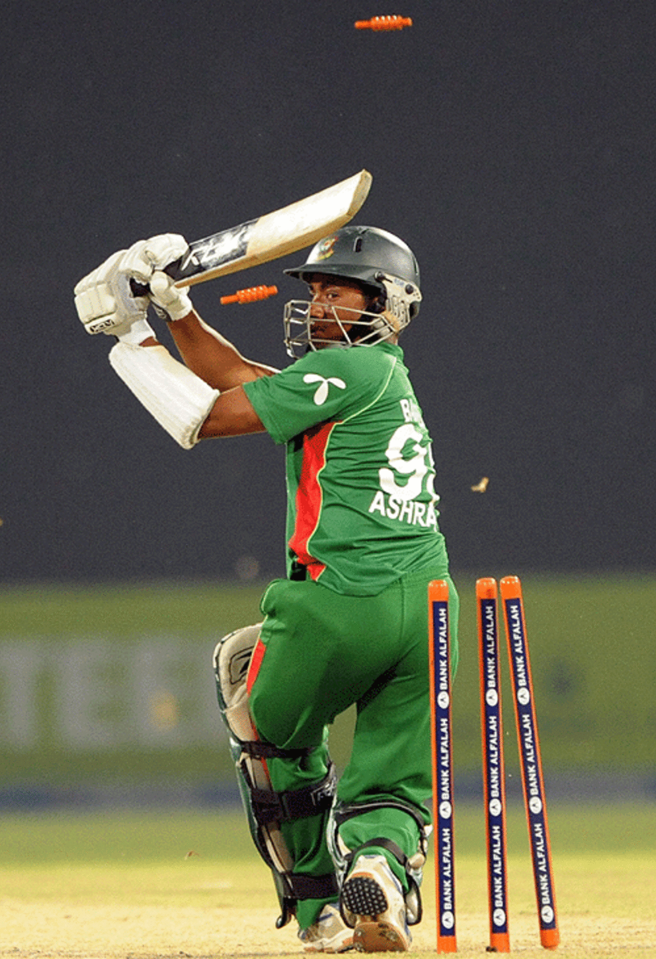 Mohammad Ashraful's wild swipe across the line came to nought, Pakistan v Bangladesh, 1st ODI, Lahore, April 8, 2008