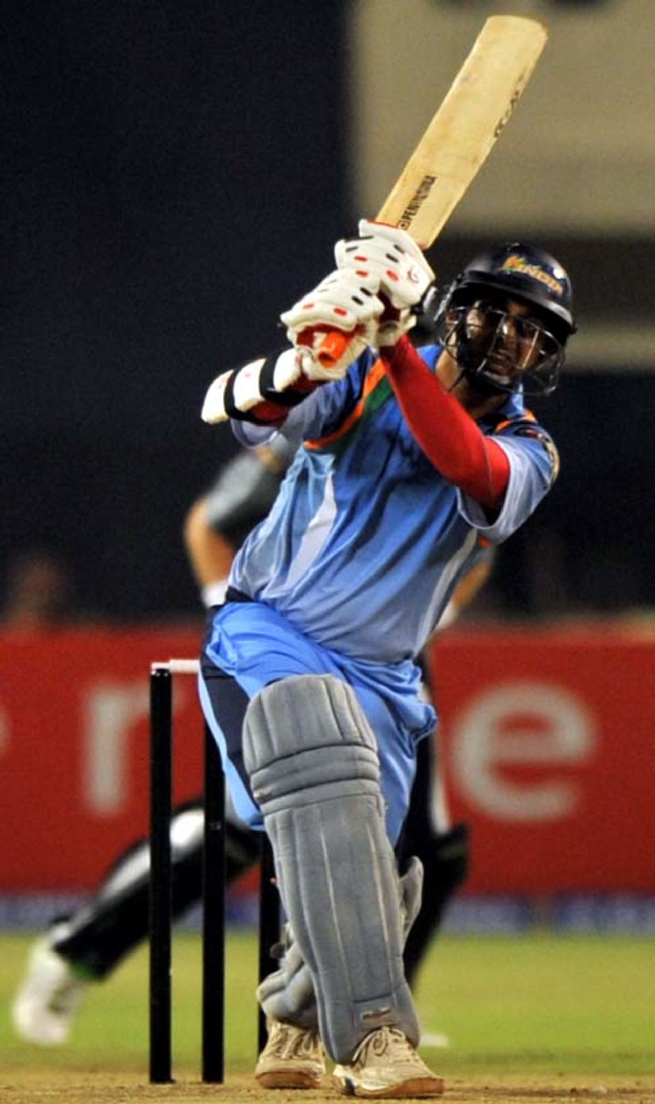 Rohan Gavskar plays a lofted shot, India XI v World XI, Indian Cricket League, Hyderabad, April 9, 2008