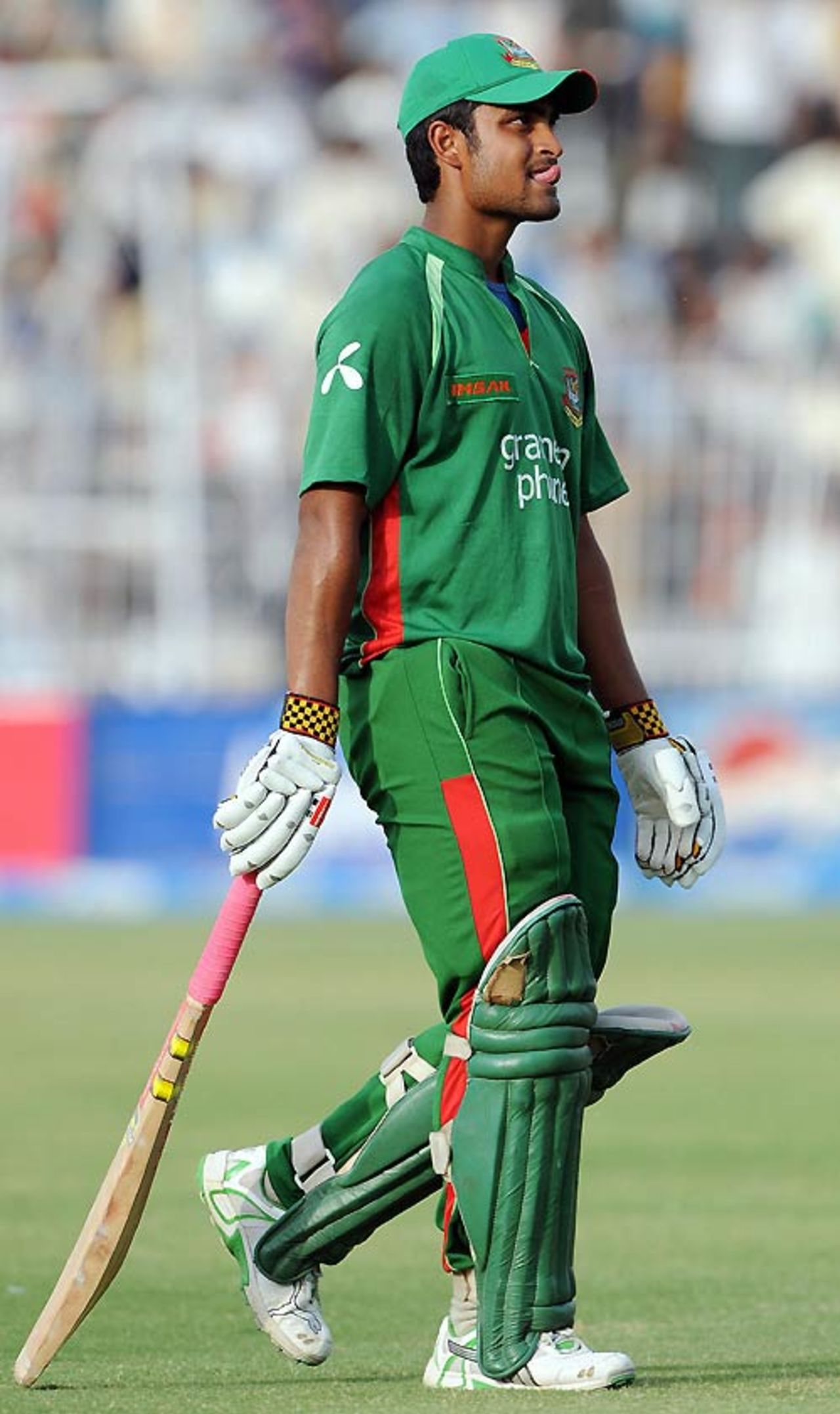 Tamim Iqbal walks back after scoring 60, Pakistan v Bangladesh, 2nd ODI, Faisalabad, April 11, 2008 