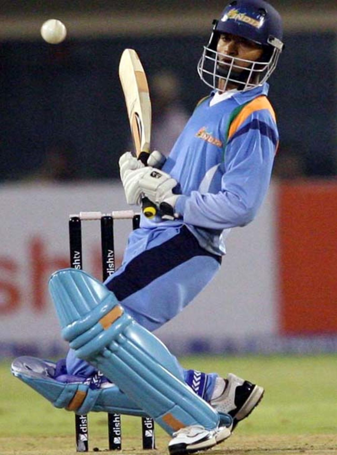 Ibrahim Khaleel ducks a bouncer, India XI v Pakistan XI, Indian Cricket League, Hyderabad, April 11, 2008