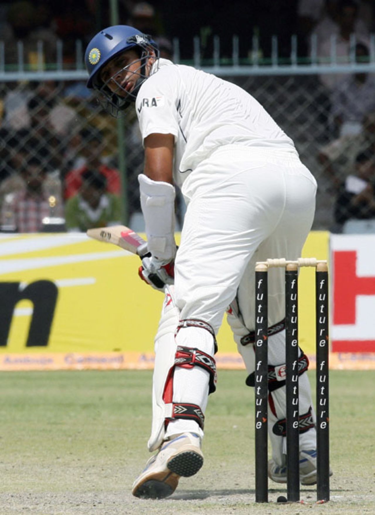 Rahul Dravid plays the ball to the fine-leg boundary, India v South Africa, 3rd Test, Kanpur, 2nd day, April 12, 2008 
