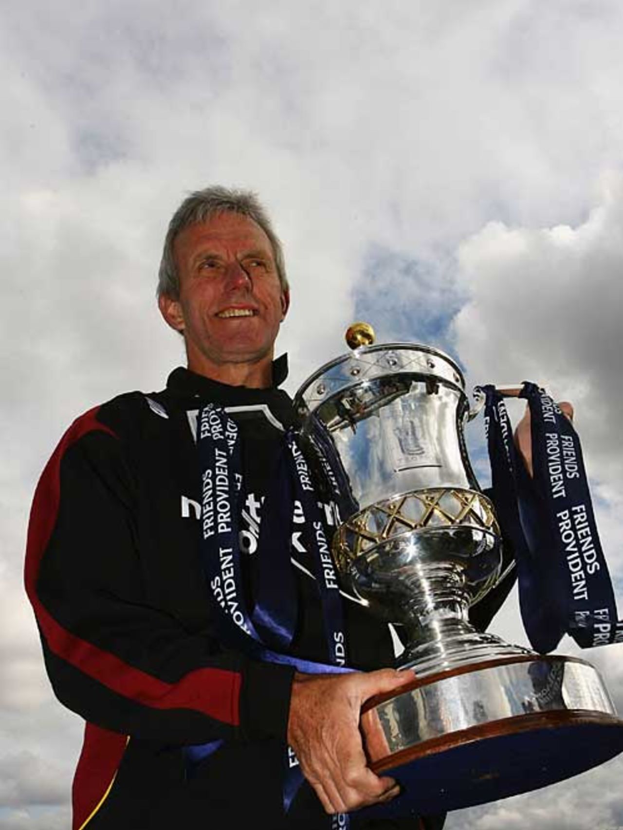 Geoff Cook with the Friends Provident Trophy, Chester-le-Street, April 14, 2008
