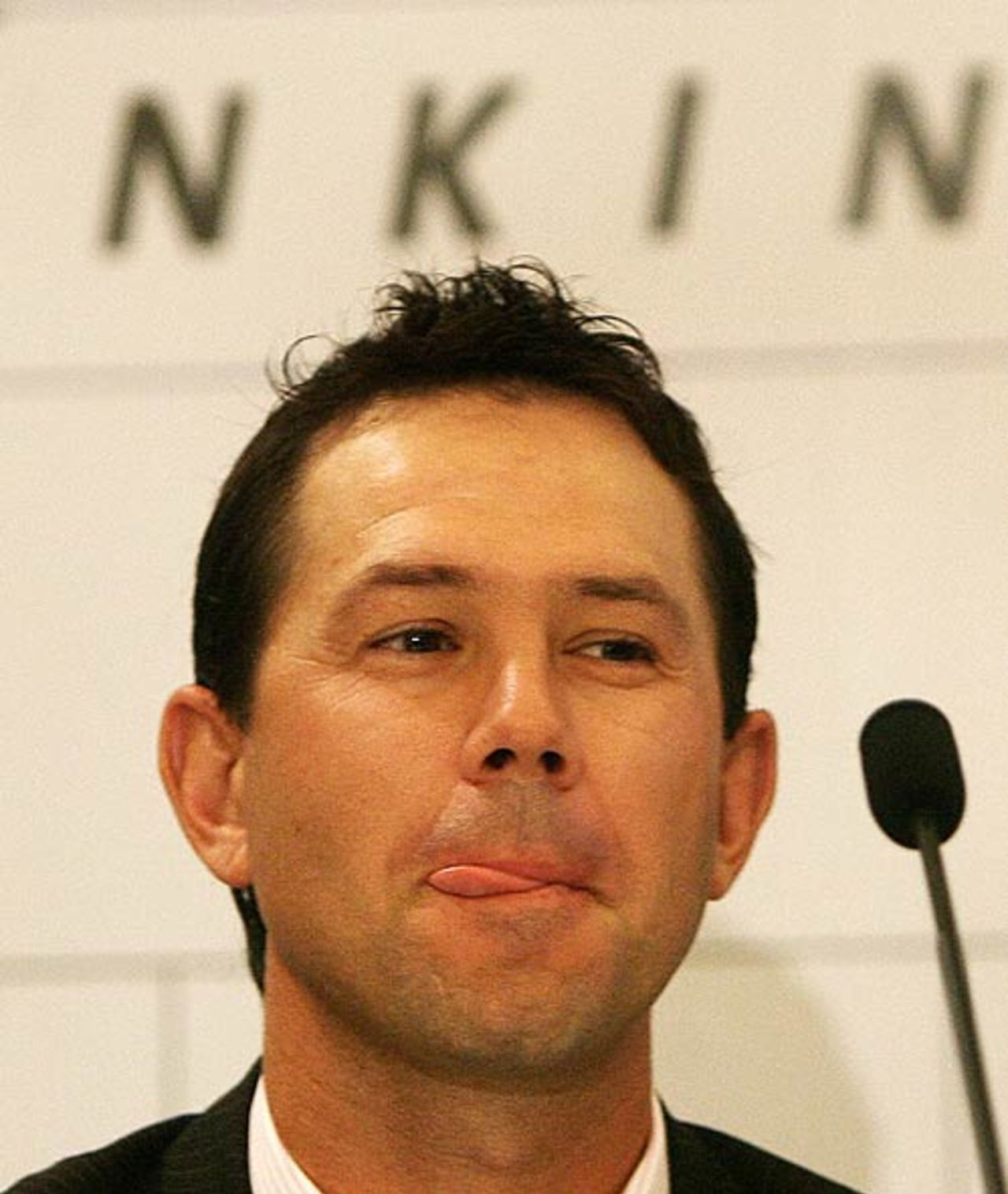 Ricky Ponting after collecting the ICC Mace for Australia winning the ICC Test Championship, Mumbai, April 16, 2008
