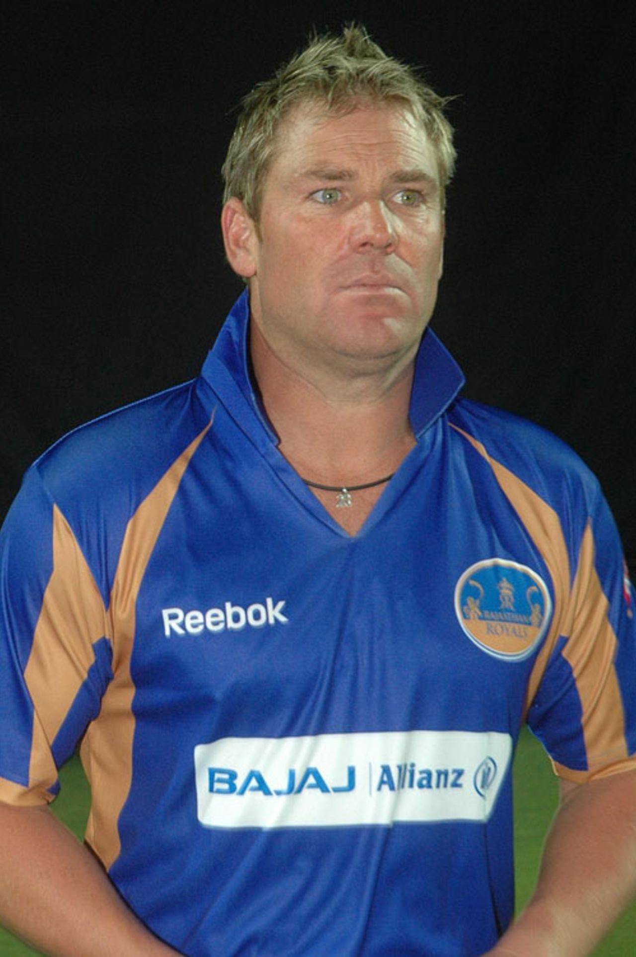 Shane Warne, the Rajasthan Royals' captain, poses for a photograph during a promotional event, April 16, 2008 