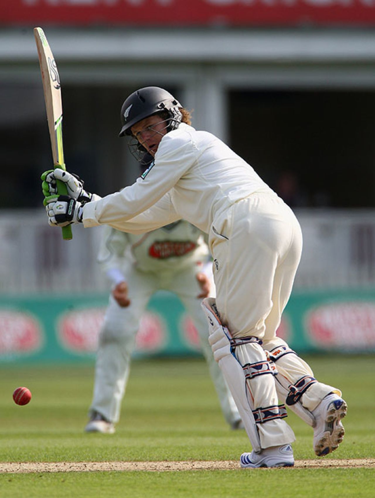 James Marshall clips through the leg side on the rain-hit second day, Kent v New Zealanders, Canterbury, April 29, 2008