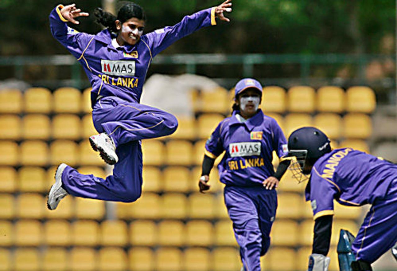Shashikala Siriwardene is jubilant after getting a wicket, Sri Lanka v India, Dambulla, Women's Asia Cup, May 3, 2008