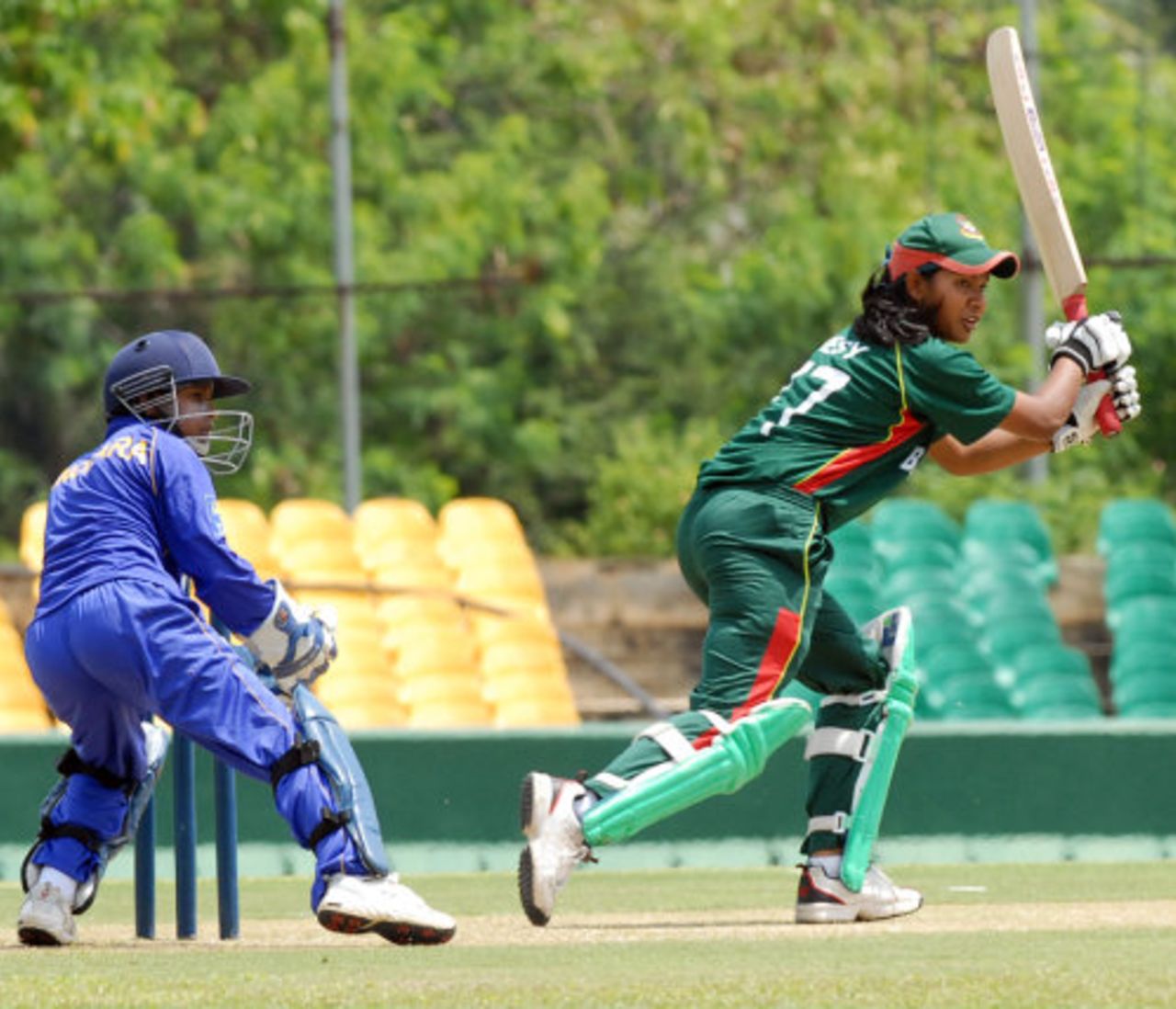 Shathira Jakir plays the ball through the off side, Dambulla, Women's Asia Cup, May 5, 2008 