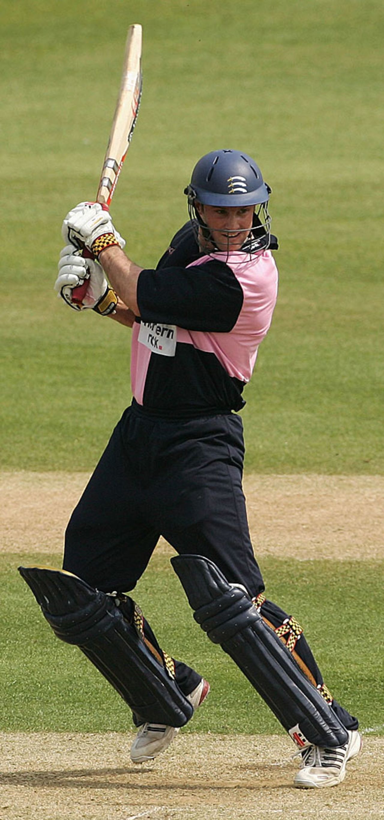 Andrew Strauss stands tall, guiding one down to third man, Sussex v Middlesex, Friends Provident Trophy, Hove, May 5, 2008