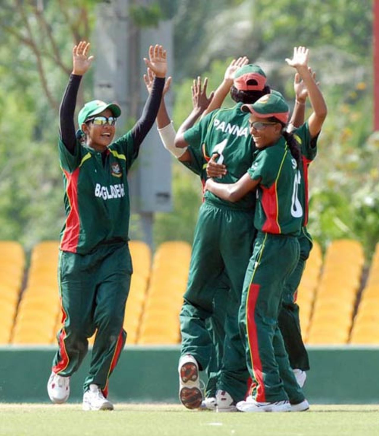 Bangladesh celebrate another run out, Bangladesh Women v India Women, Women's Asia Cup, Dambulla, May 6, 2008