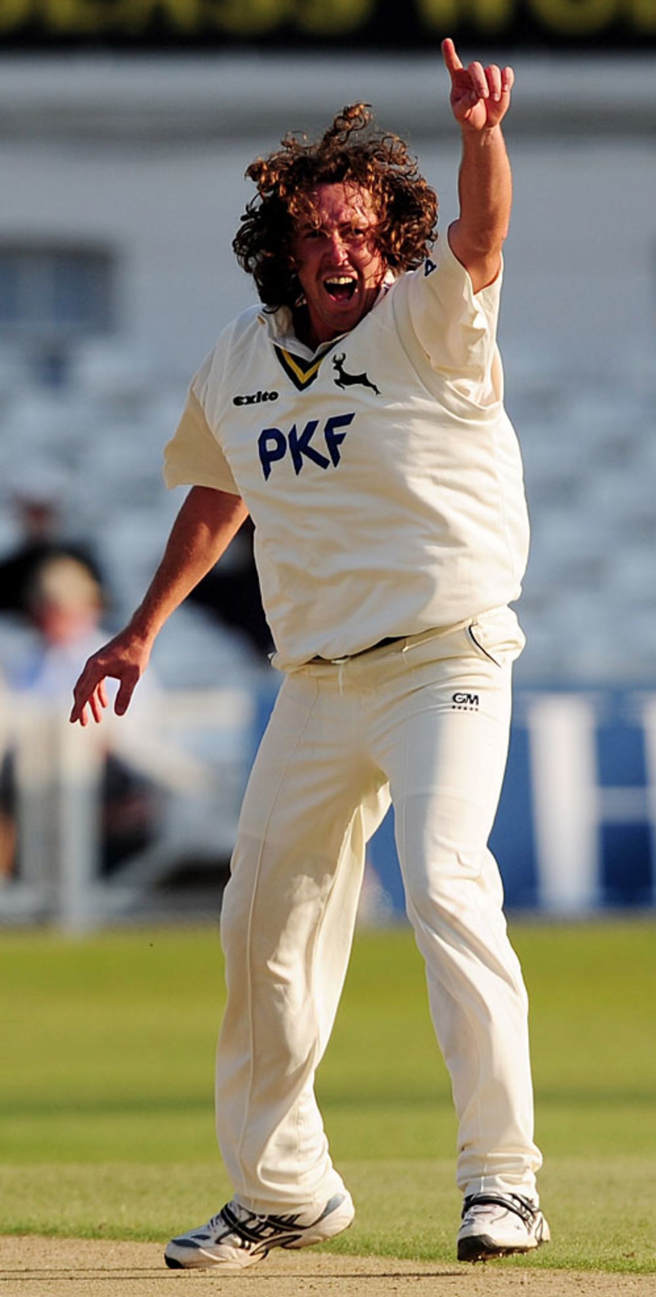 Ryan Sidebottom claims his third wicket of the day, Nottinghamshire v Kent, County Championship, Trent Bridge, May 7, 2008