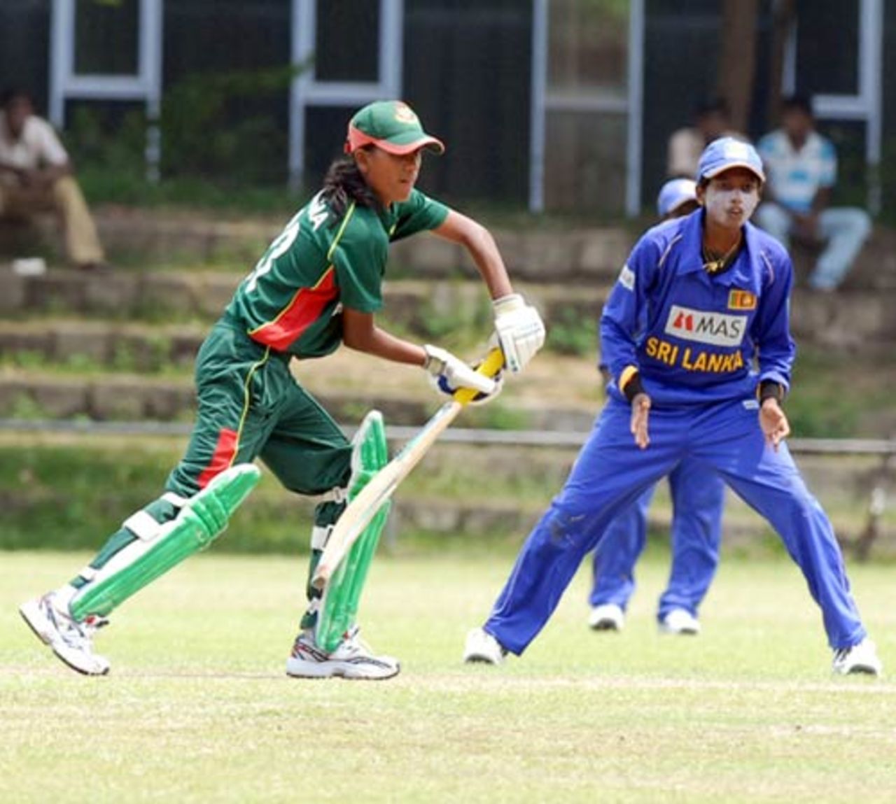 Salma Khatun pushes one towards cover, Sri Lanka Women v Bangladesh Women, Women's Asia Cup, Kurunegala, May 9, 2008