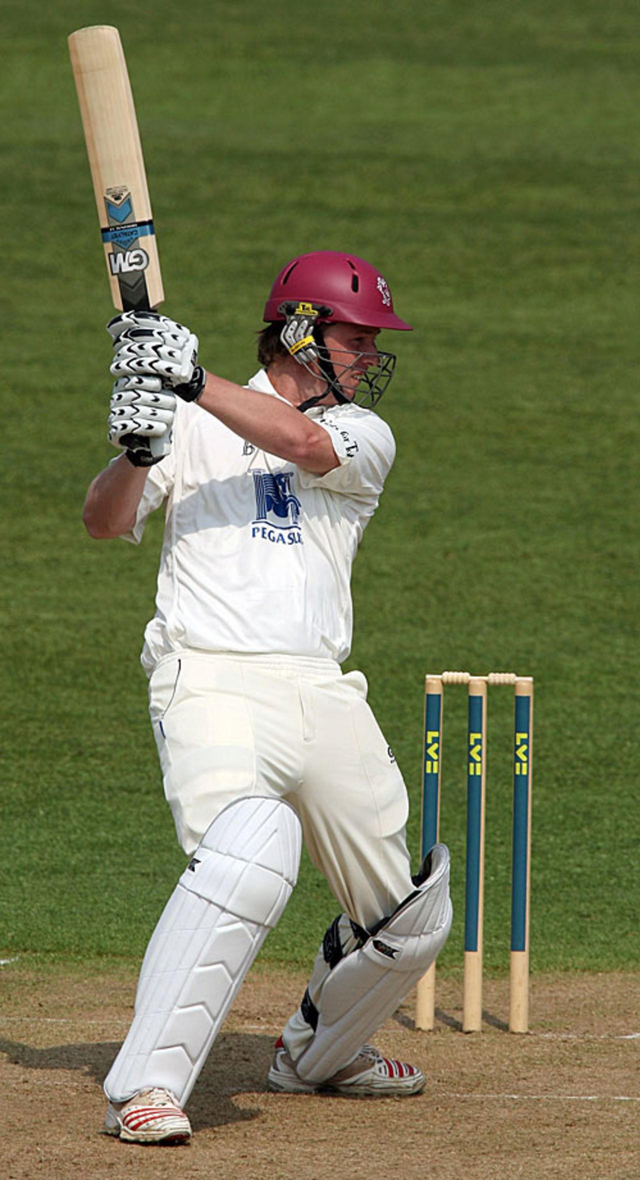 Neil Edwards cracks one past point, Somerset v Sussex, County Championship, Taunton, May 14, 2008