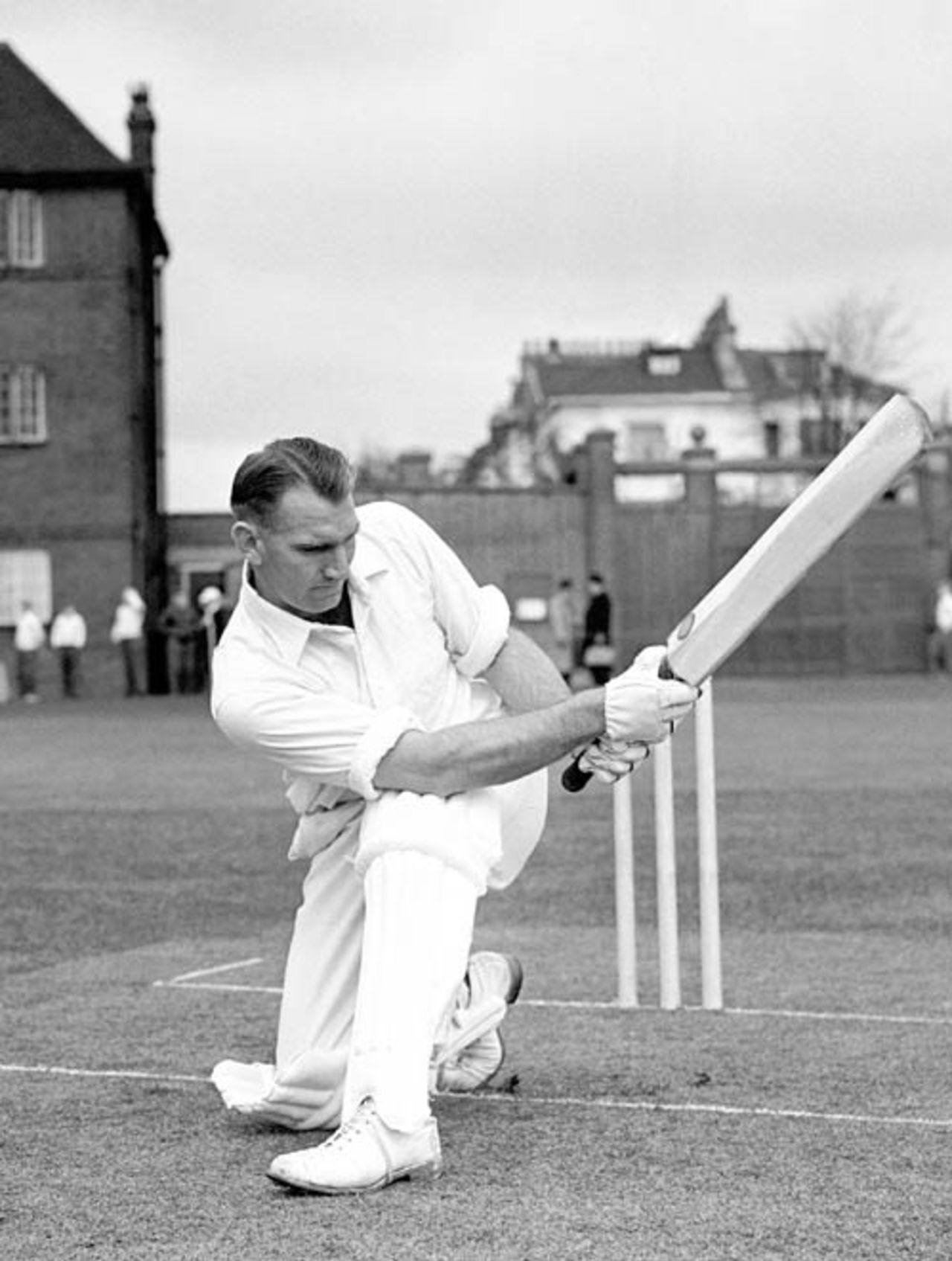John Reid, at the practice during New Zealand's tour of England, 1958