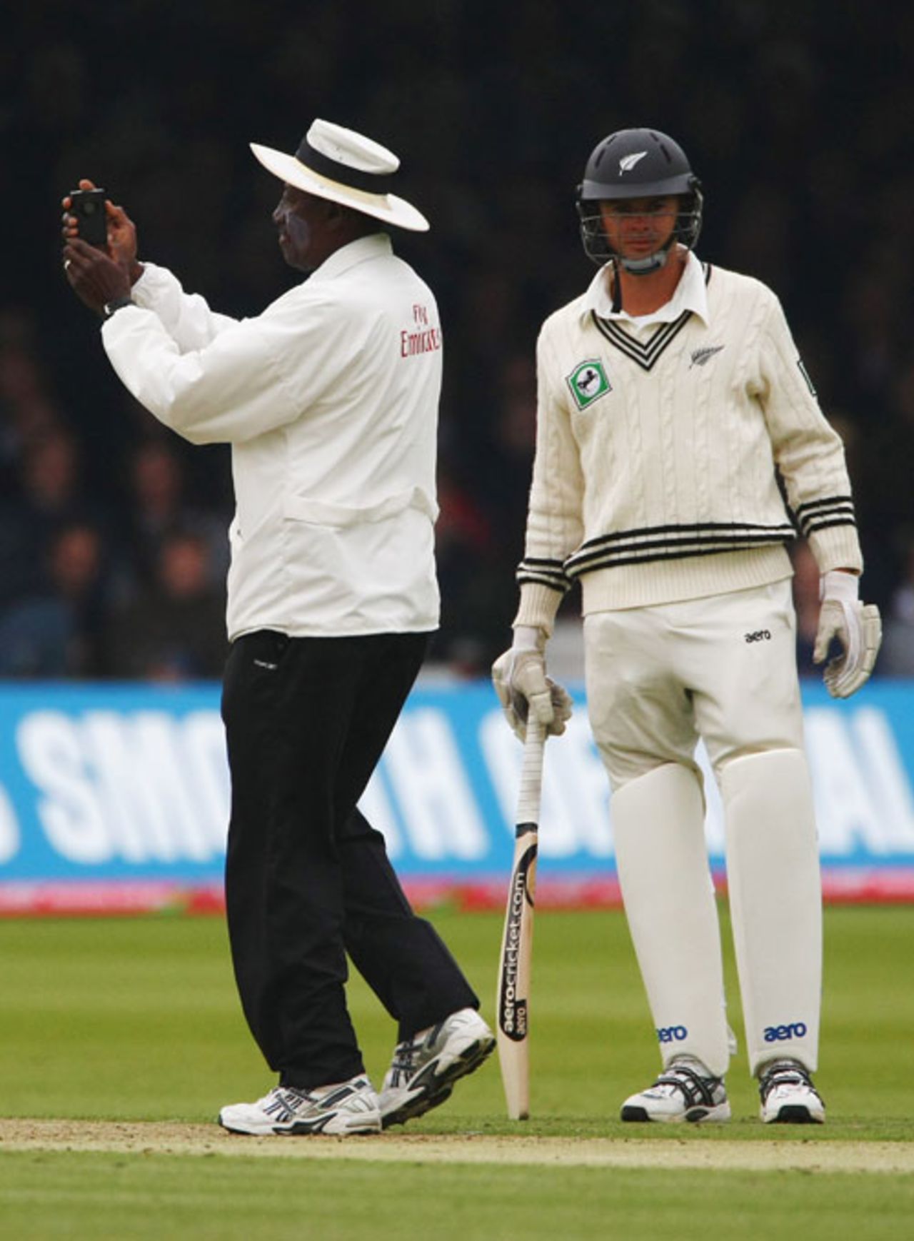 Steve Bucknor checks the light, England v New Zealand, 1st Test, Lord's, 2nd day, May 16, 2008