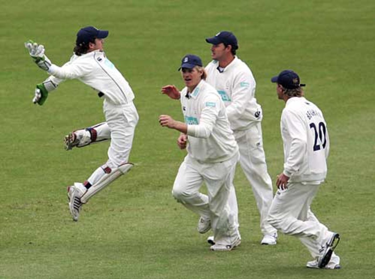 Tim Burrows shows his joy after catch Usman Afzaal, Hampshire v Surrey, County Championship, The Rose Bowl, May 16, 2008