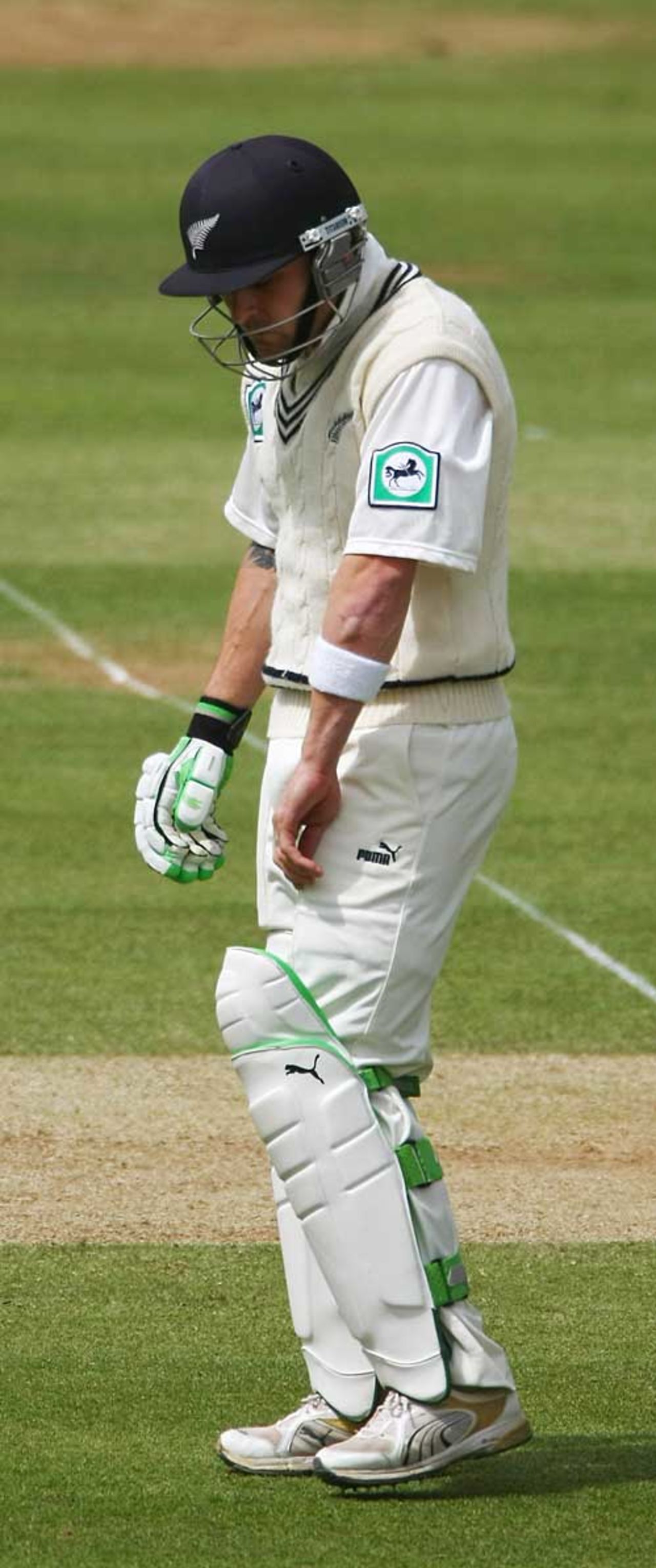 The bruise comes up on Brendon McCullum's arm, England v New Zealand, 1st Test, Lord's, May 19, 2008