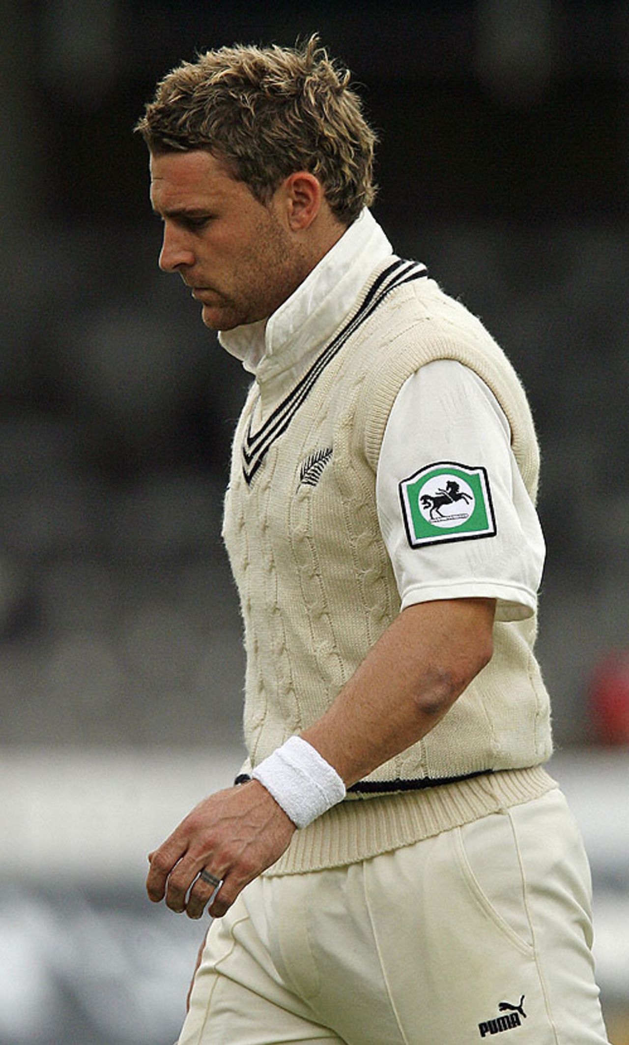 Brendon McCullum walks off after retiring hurt with an ugly lump on his left arm, England v New Zealand, 1st Test, Lord's, May 19, 2008