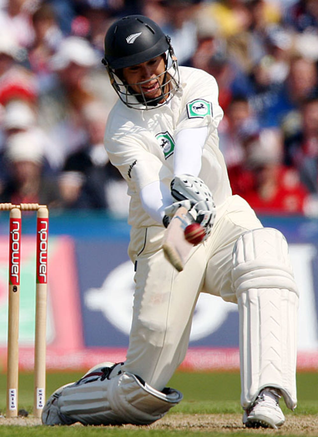 Ross Taylor swings another one over midwicket during his 154, England v New Zealand, 2nd Test, Old Trafford, May 24, 2008