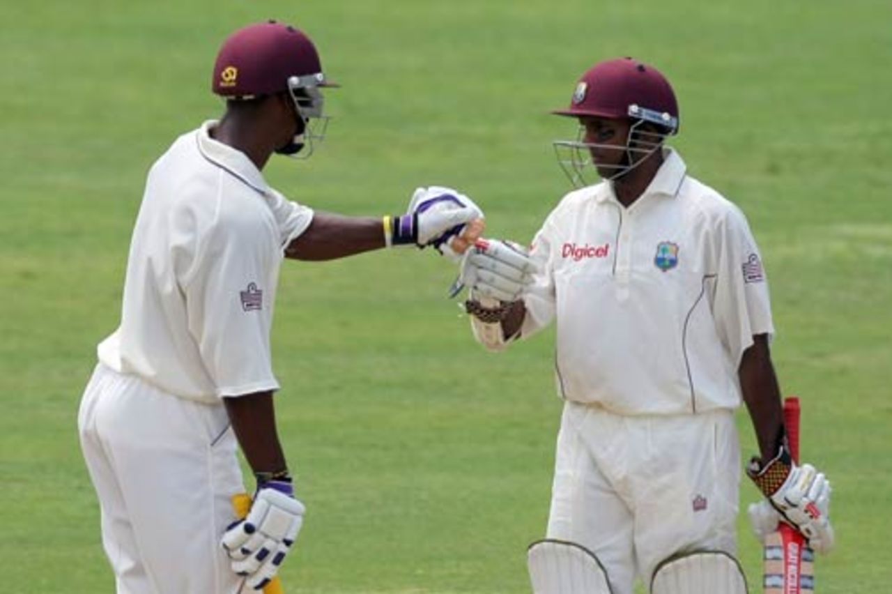 Runako Morton and Shivnarine Chanderpaul added 128 for the fourth wicket, West Indies v Australia, 1st Test, Jamaica, May 24, 2008