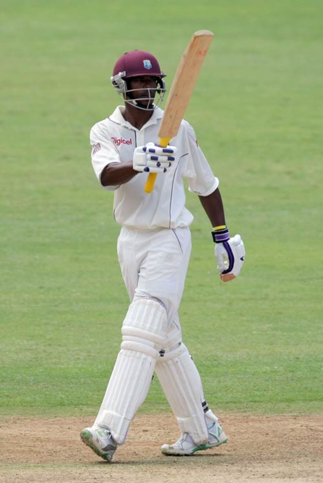 Runako Morton celebrates his half-century, West Indies v Australia, 1st Test, Jamaica, May 24, 2008