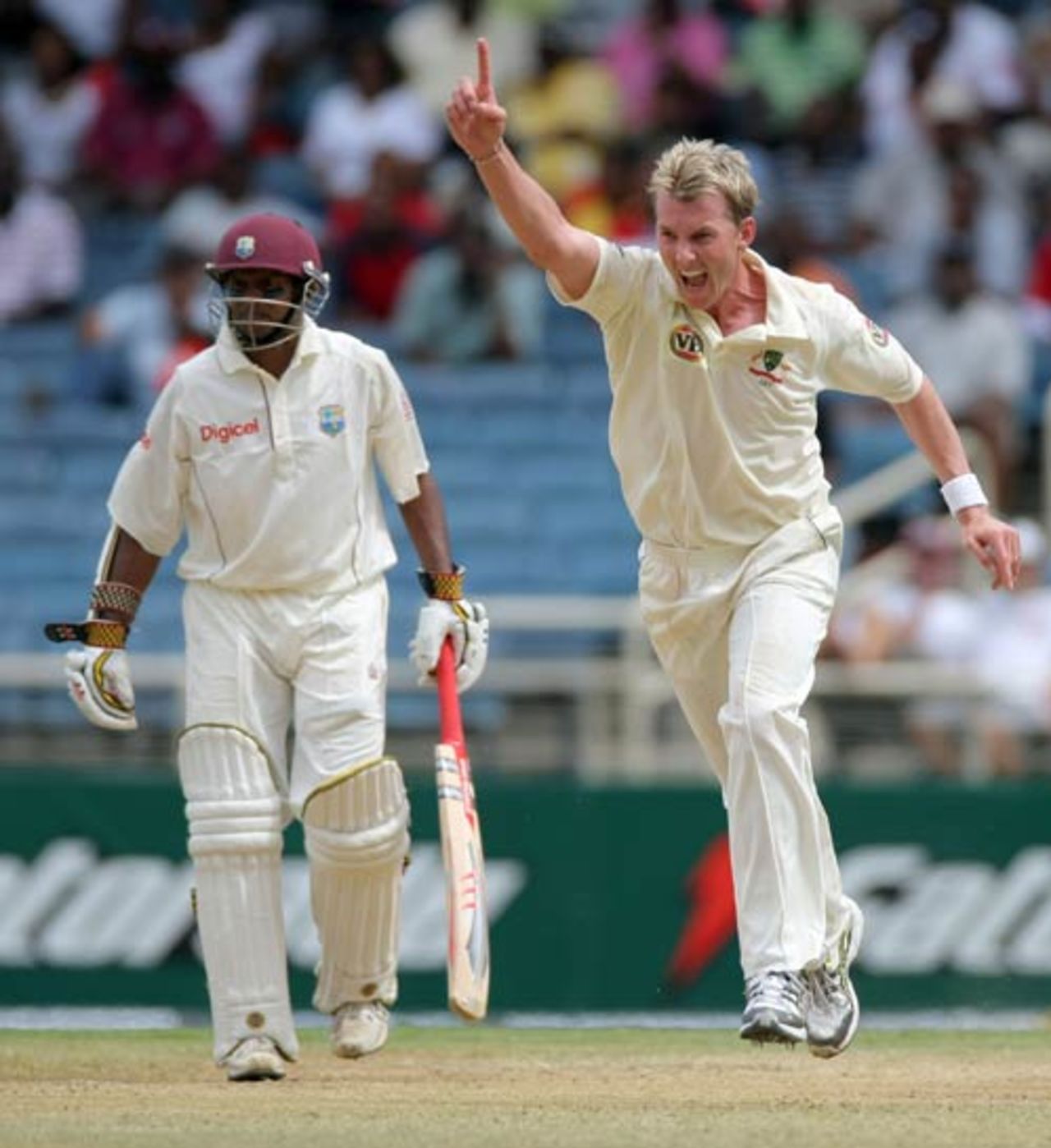 Brett Lee celebrates one of his wickets, West Indies v Australia, 1st Test, Jamaica, May 24, 2008