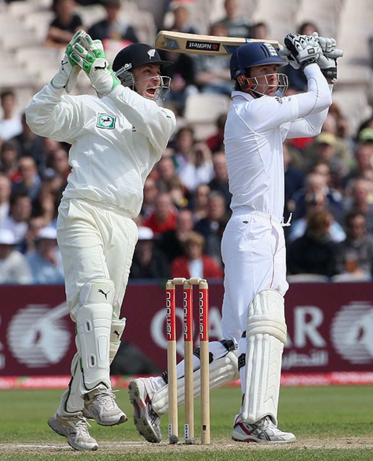 Michael Vaughan made 48 as England chased 294 at Old Trafford, England v New Zealand, 2nd Test, Old Trafford, May 25, 2008