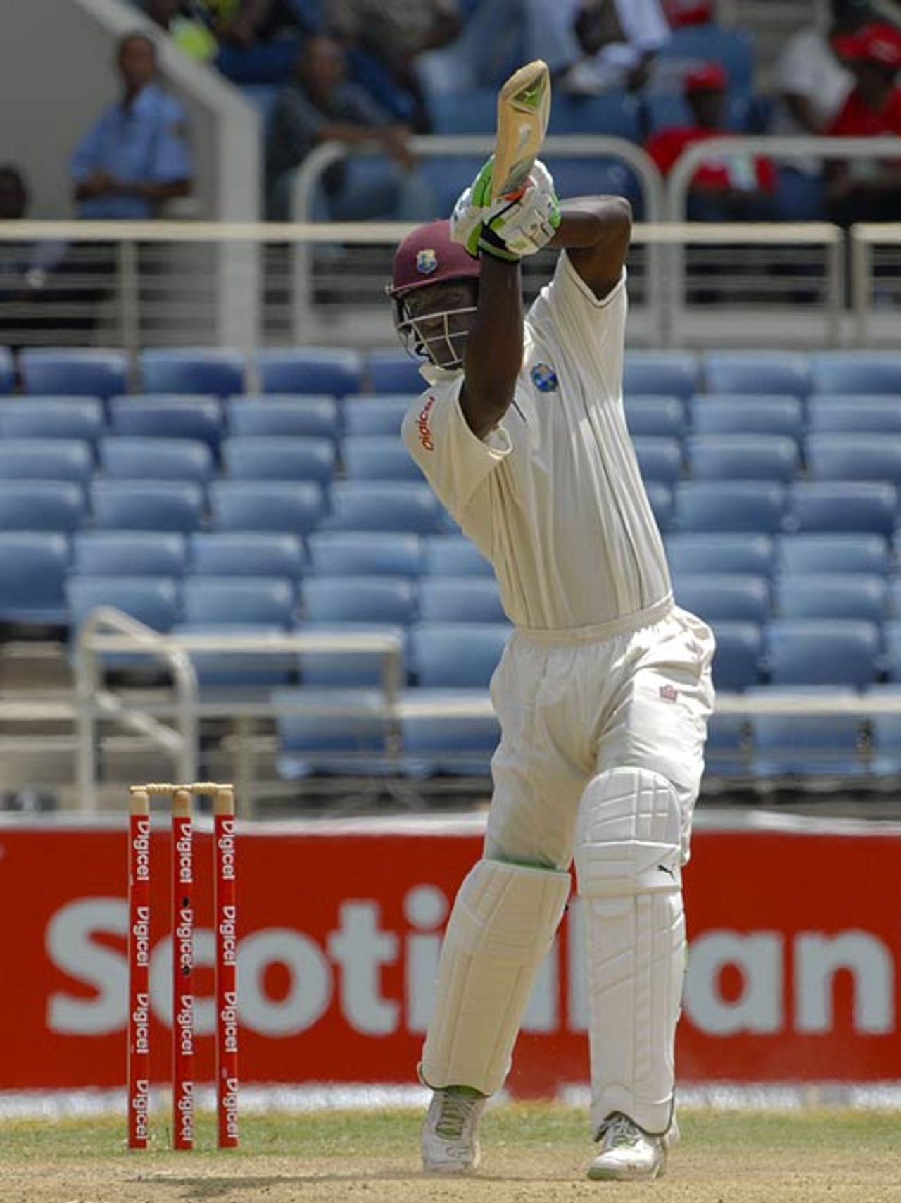 Darren Sammy drives through the off side, West Indies v Australia, 1st Test, Jamaica, May 26, 2008