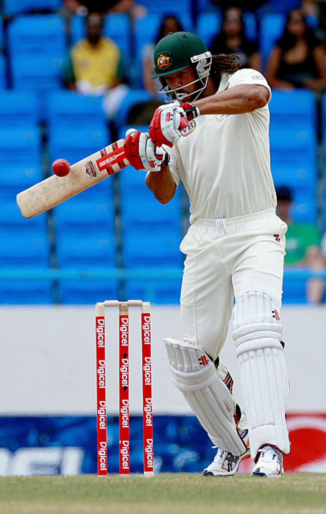 Andrew Symonds rides the bounce to uppercut over the slips, West Indies v Australia, 2nd Test, Antigua, May 31, 2008