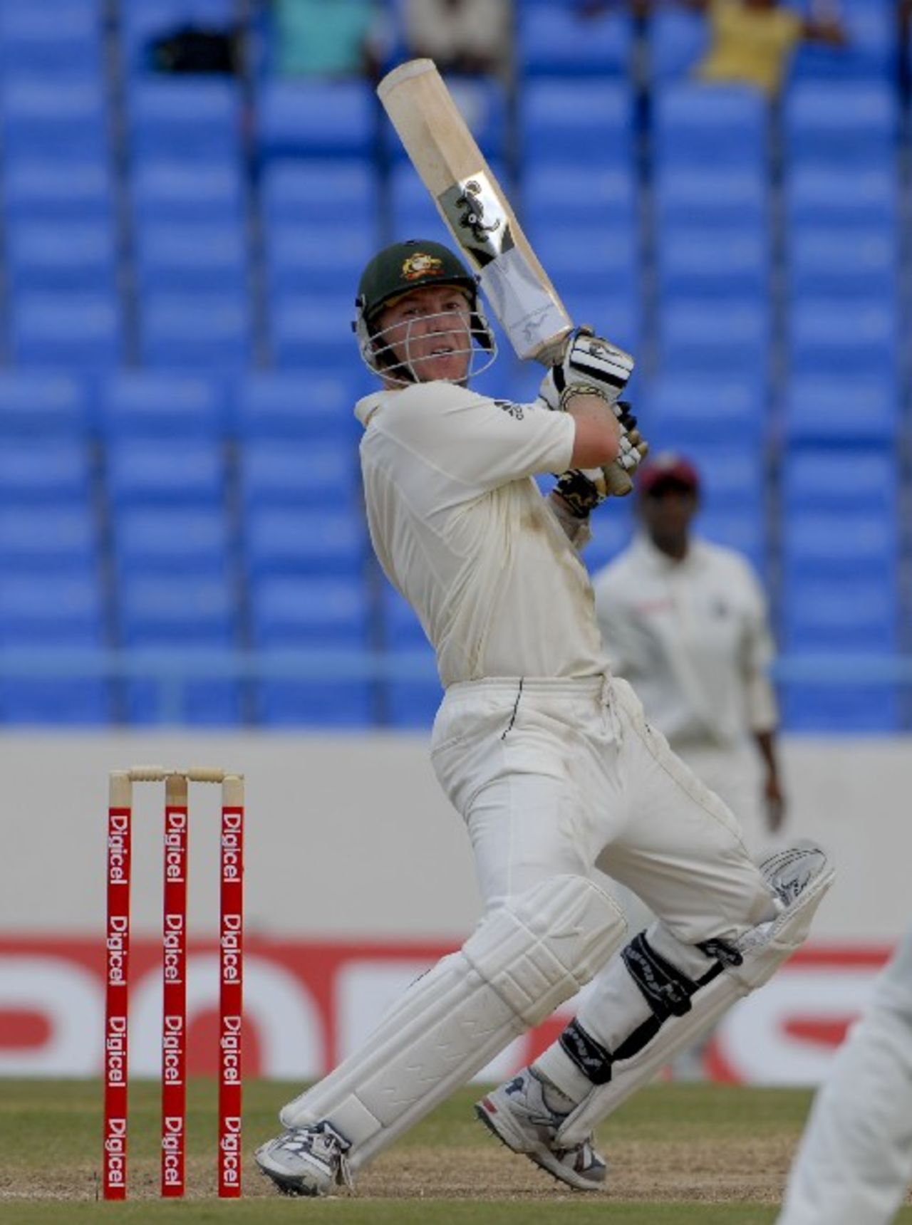 Brett Lee cuts over the top, West Indies v Australia, 2nd Test, Antigua, May 31, 2008