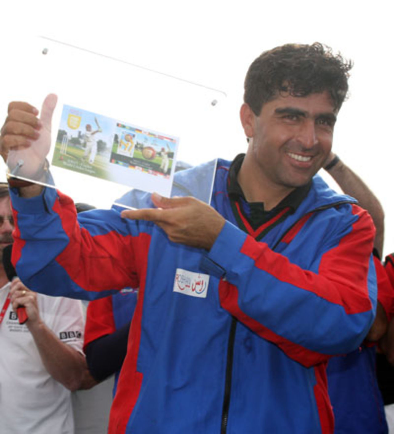 Hasti Gul with his Man-of-the-Match award, Jersey v Afghanistan, World Cricket League Division 5, Jersey, May 31, 2008