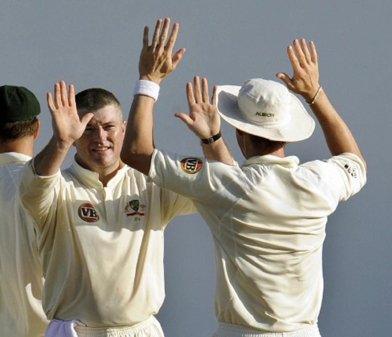 Stuart MacGill celebrates removing Ramnaresh Sarwan, West Indies v Australia, 2nd Test, Antigua, June 1, 2008
