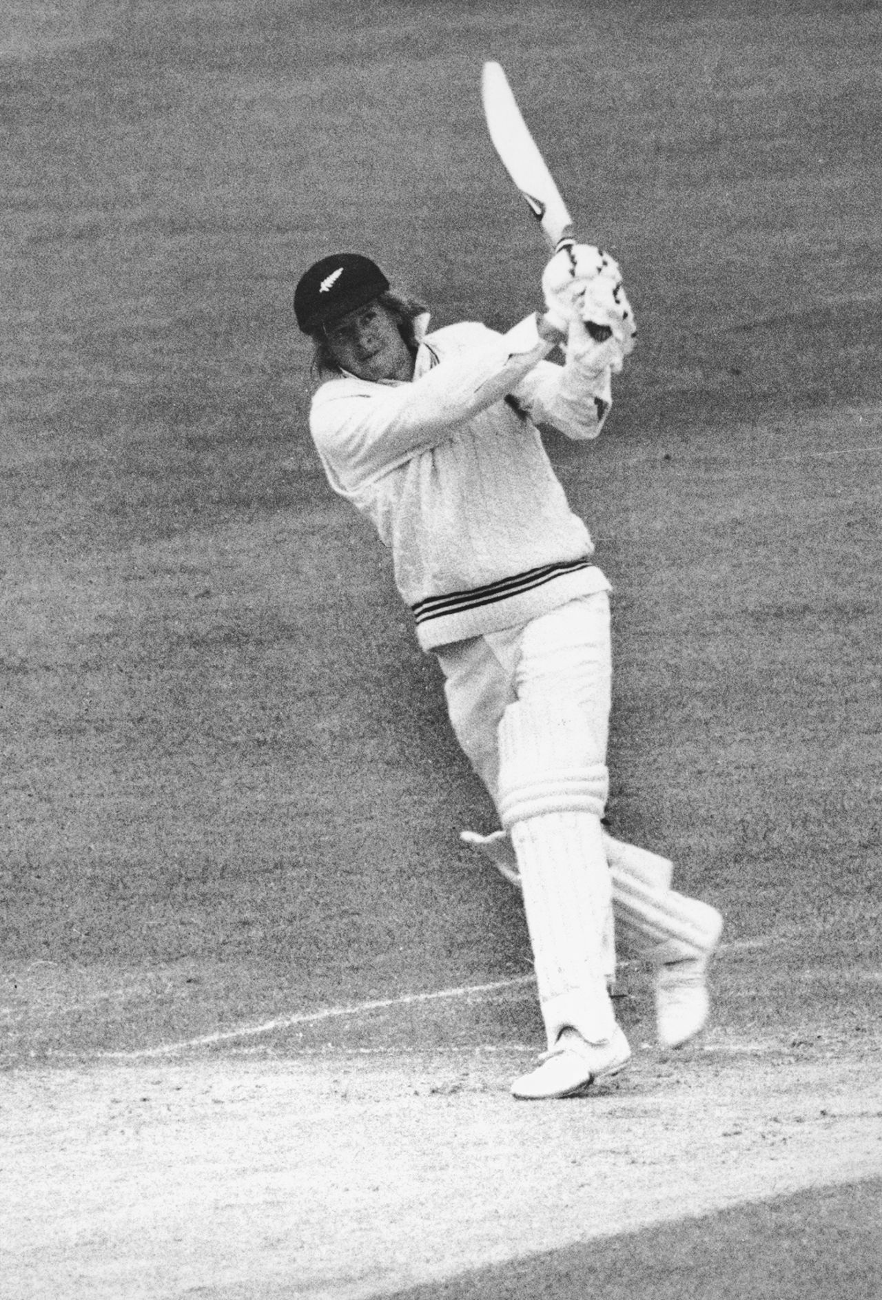  New Zealand captain Glenn Turner batting, circa 1973