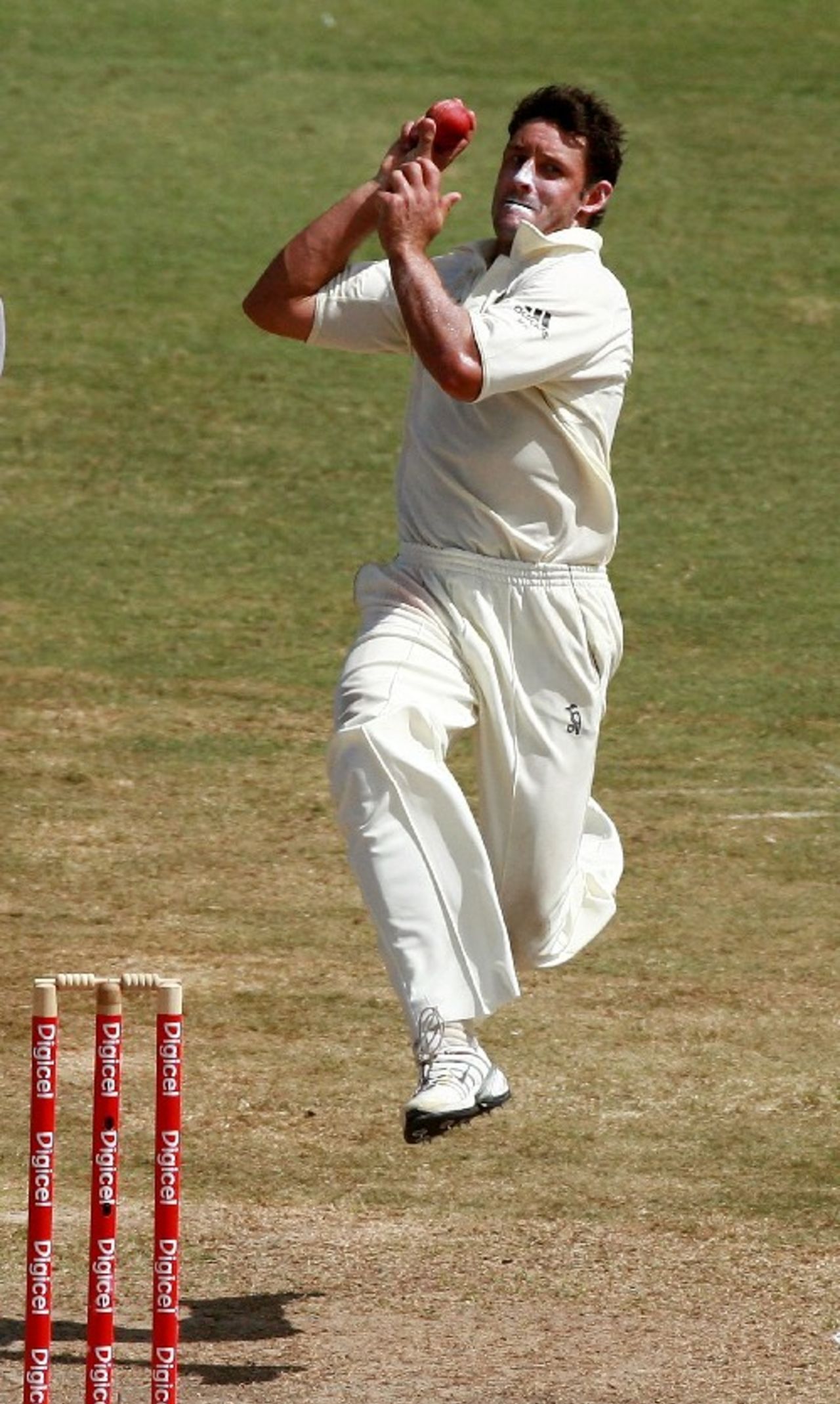 Michael Hussey runs in to bowl, West Indies v Australia, 2nd Test, Antigua, June 3, 2008