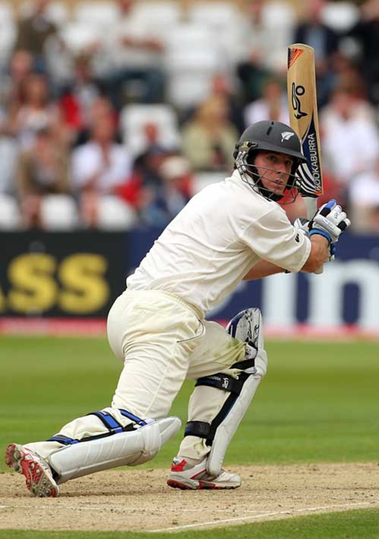Jamie How drives during his battling 40, England v New Zealand, 3rd Test, Trent Bridge, June 6, 2008