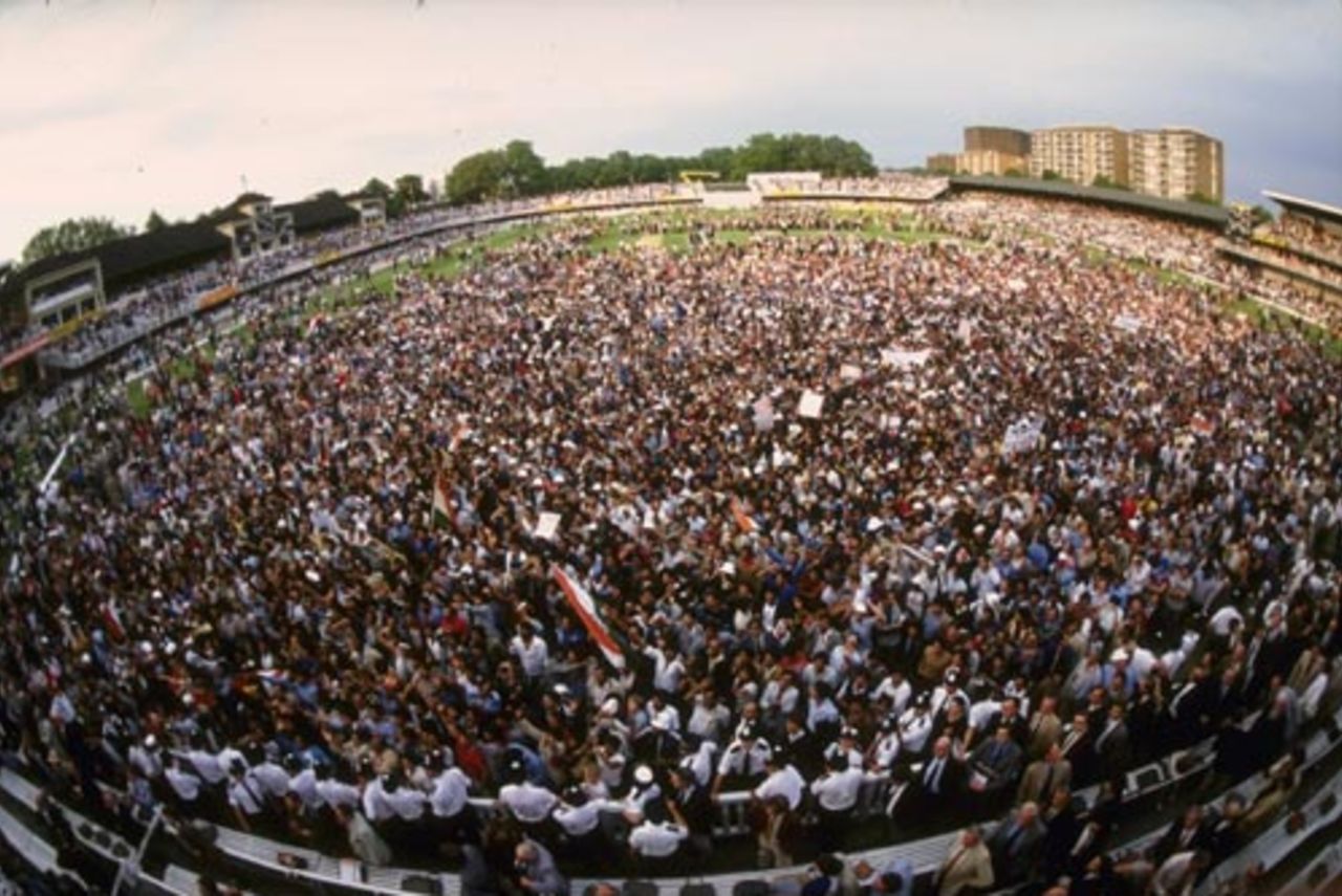 The crowd invades the ground after India's historic win, World Cup final, India v West Indies, Lord's, June 25, 1983