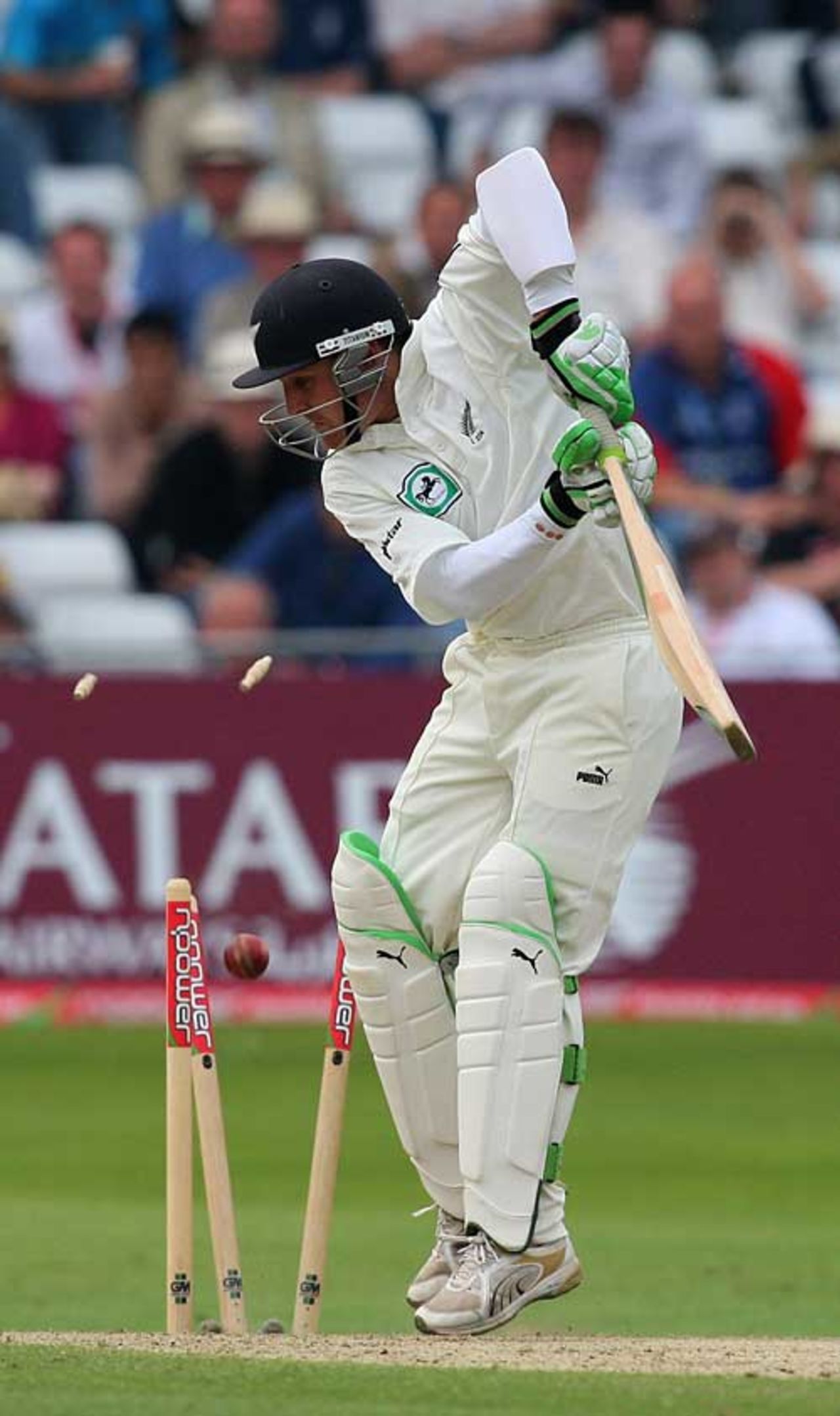 Brendon McCullum is bowled by James Anderson, England v New Zealand, 3rd Test, Trent Bridge, June 7, 2008