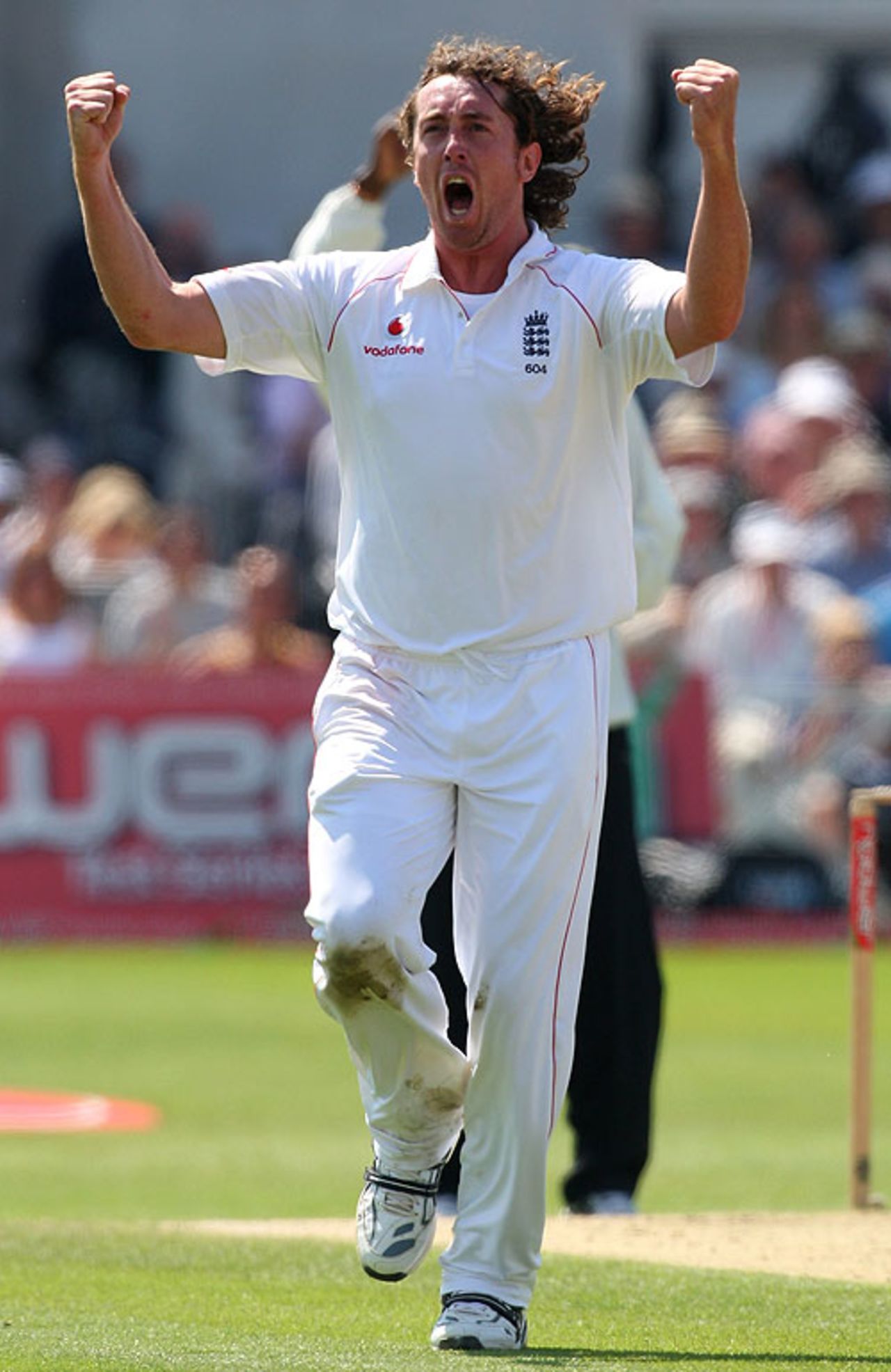 Ryan Sidebottom claims the wicket of Gareth Hopkins, England v New Zealand, 3rd Test, Trent Bridge, June 8, 2008