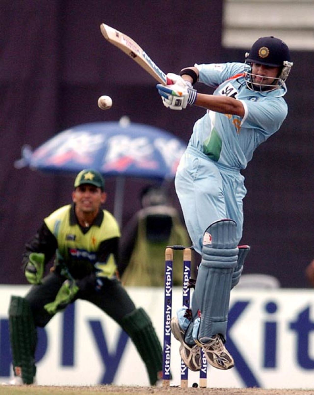 Gautam Gambhir tries to pull one off his hips, India v Pakistan, Kitply Cup, Mirpur, June 10, 2008 