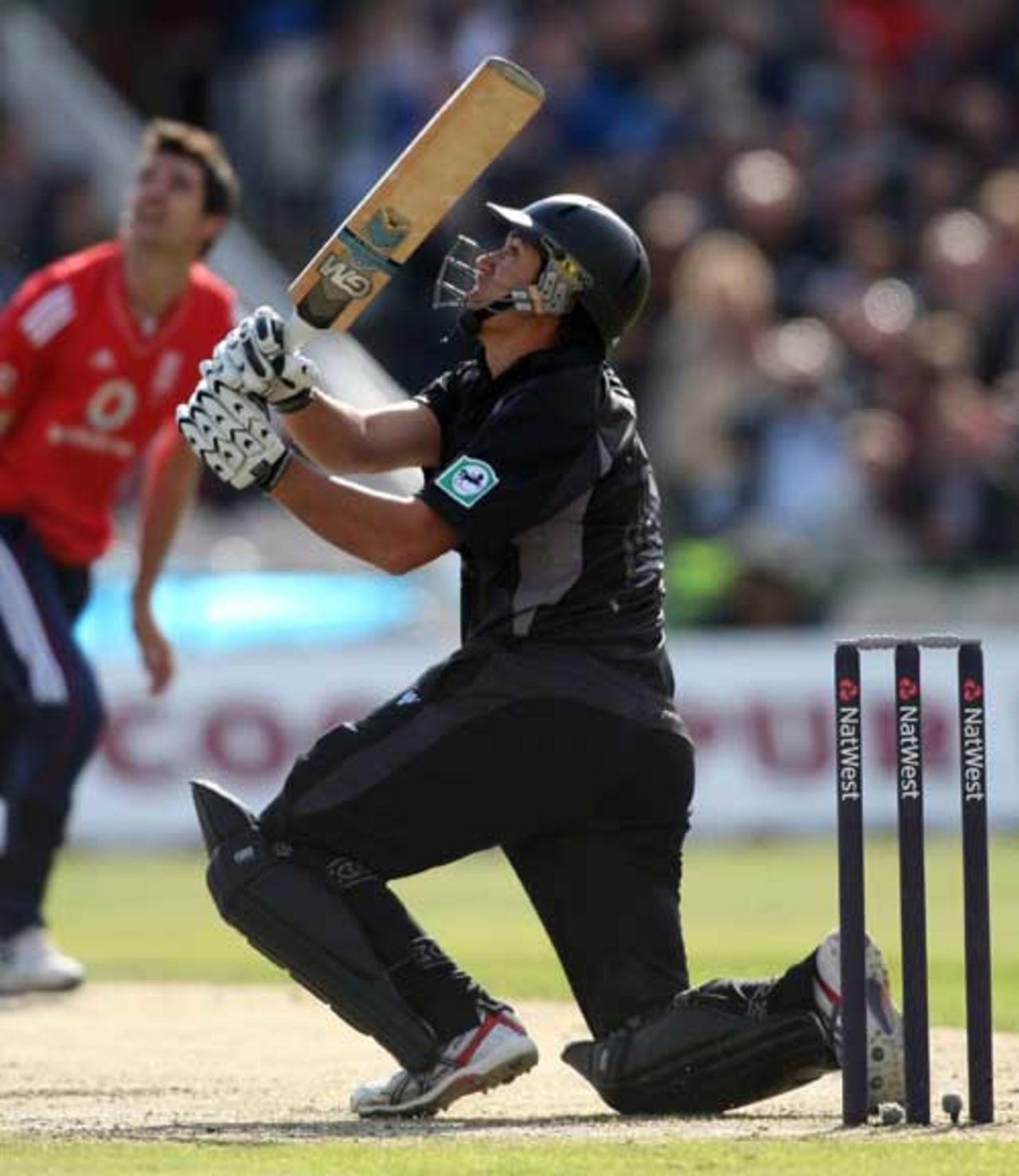 Ross Taylor launches a huge six off James Anderson, England v New Zealand, Twenty20 international, Old Trafford, June 13, 2008